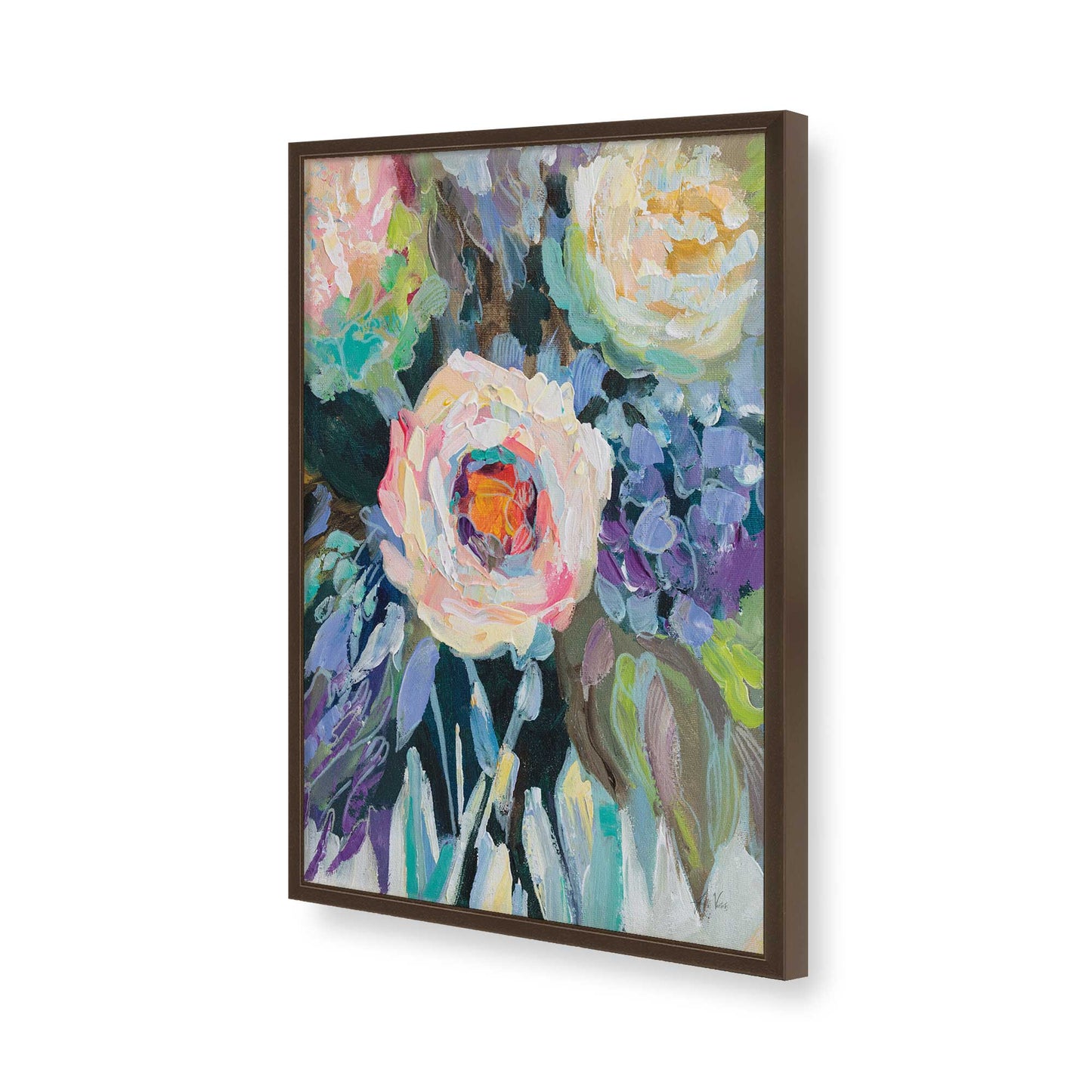 [Color:Brown], Picture of art in a Brown frame of the corner