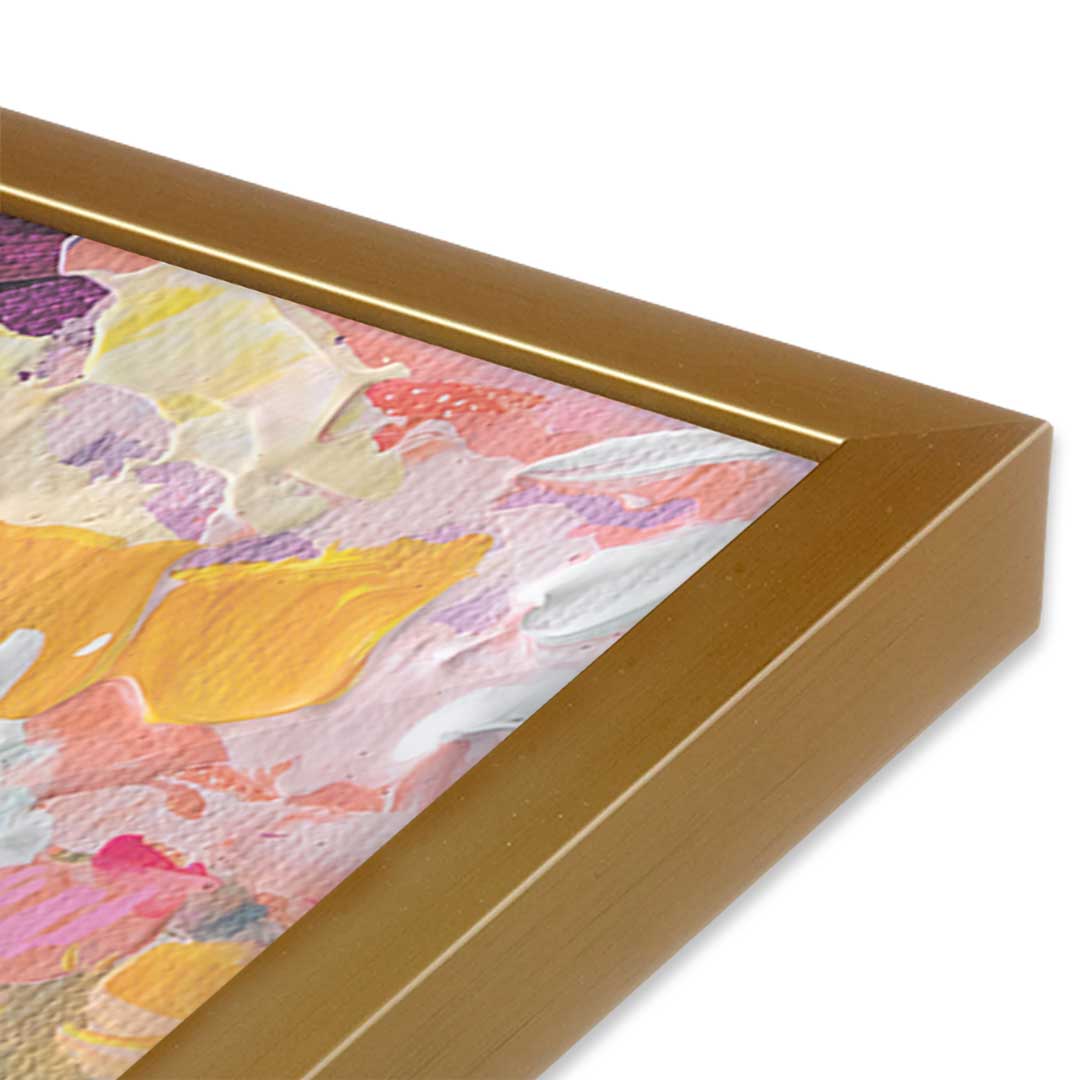 [Color:Polished Gold], Picture of art in a Polished Gold frame at an angle