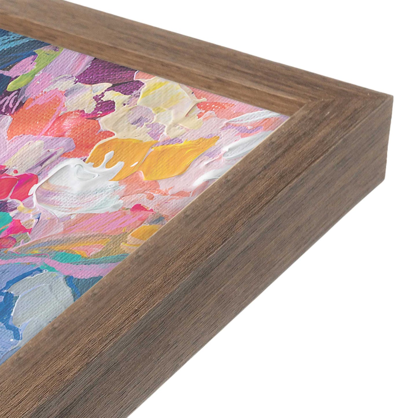 [Color:Walnut], Picture of art in a Walnut frame at an angle