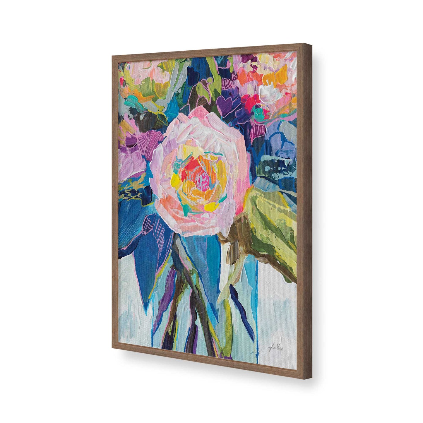 [Color:Walnut], Picture of art in a Walnut frame of the corner