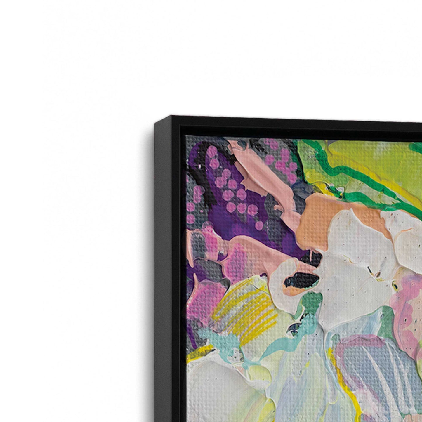 [Color:Satin Black], Picture of art in a Satin Black frame at an angle