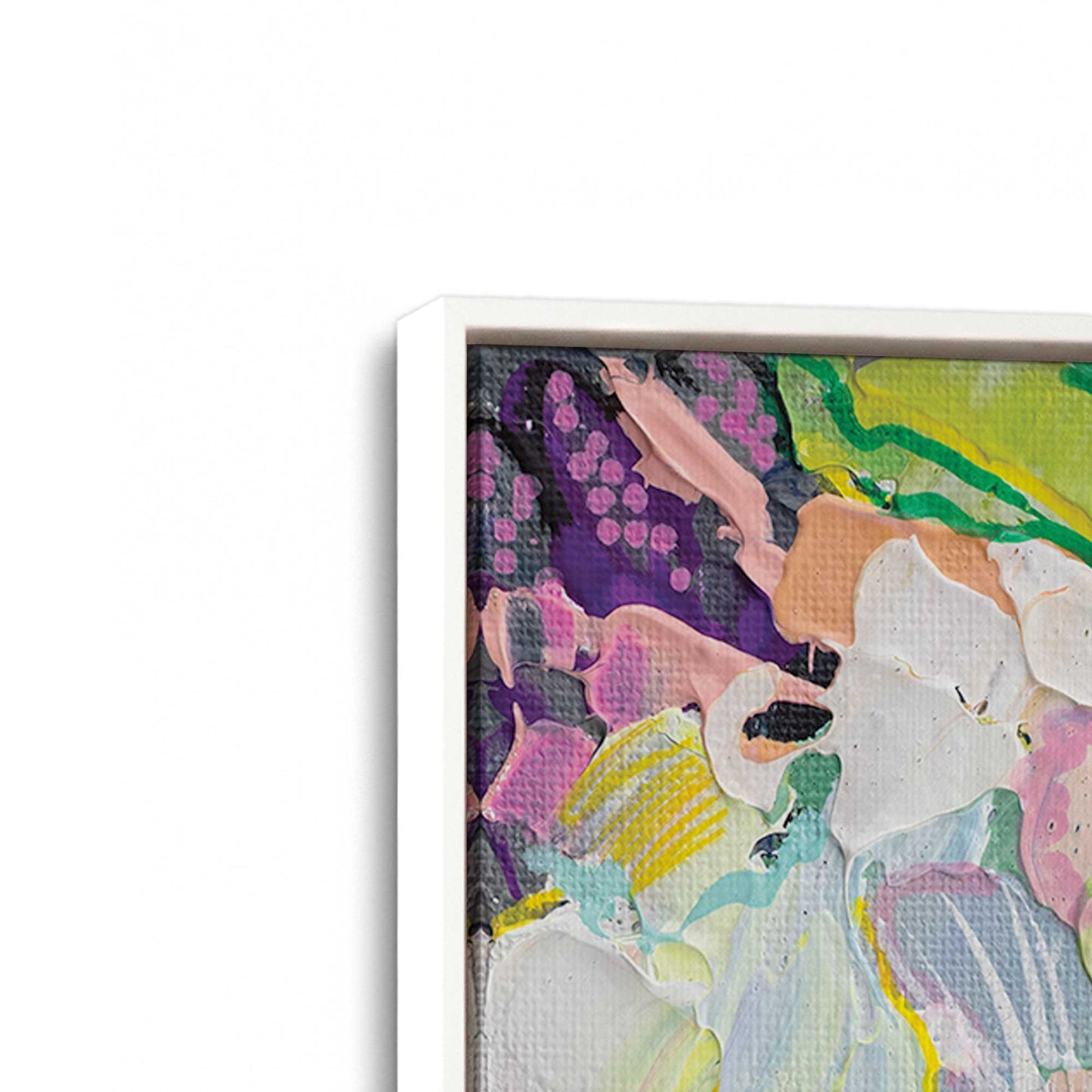 [Color:Opaque White], Picture of art in a White frame at an angle