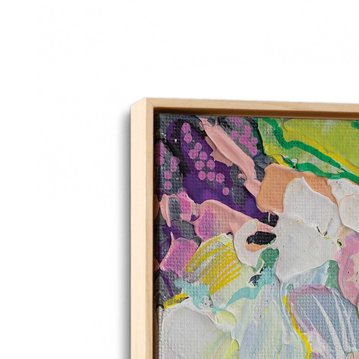 [Color:American Maple], Picture of art in a American Maple frame at an angle