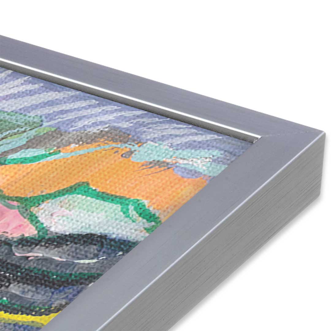 [Color:Polished Chrome], Picture of art in a Polished Chrome frame at an angle