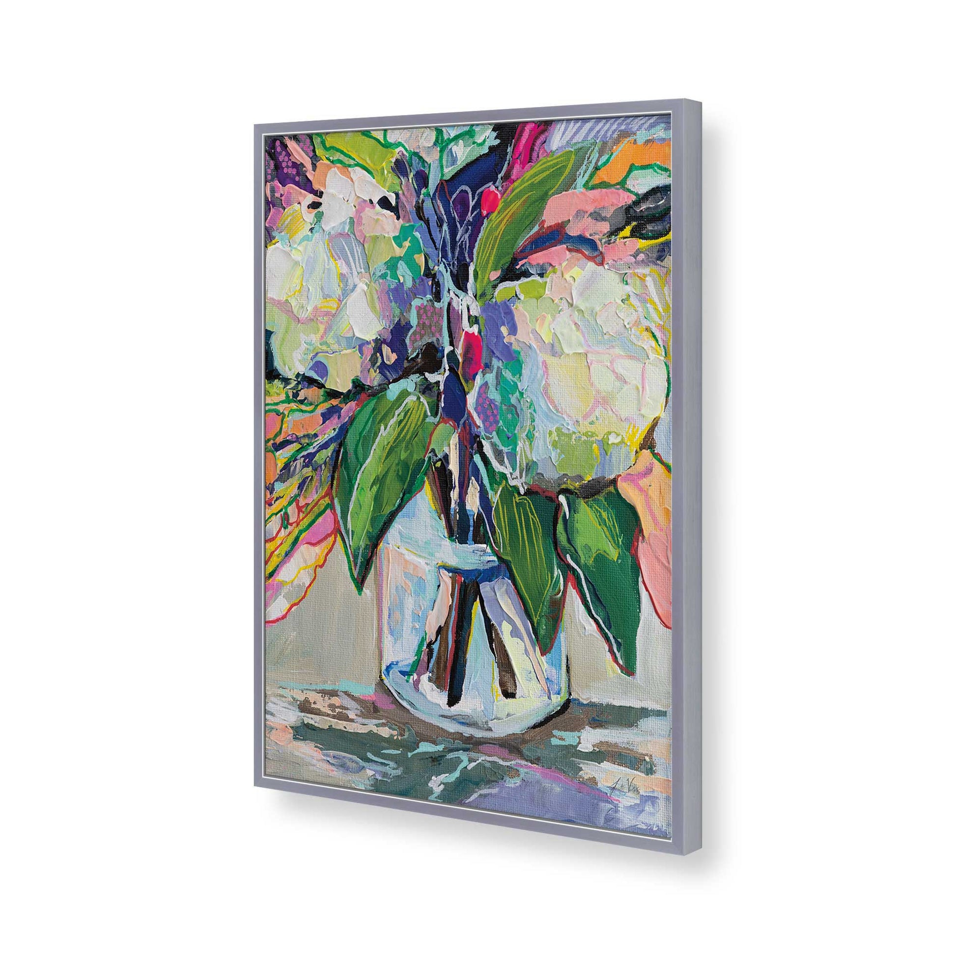 [Color:Polished Chrome], Picture of art in a Polished Chrome frame of the corner