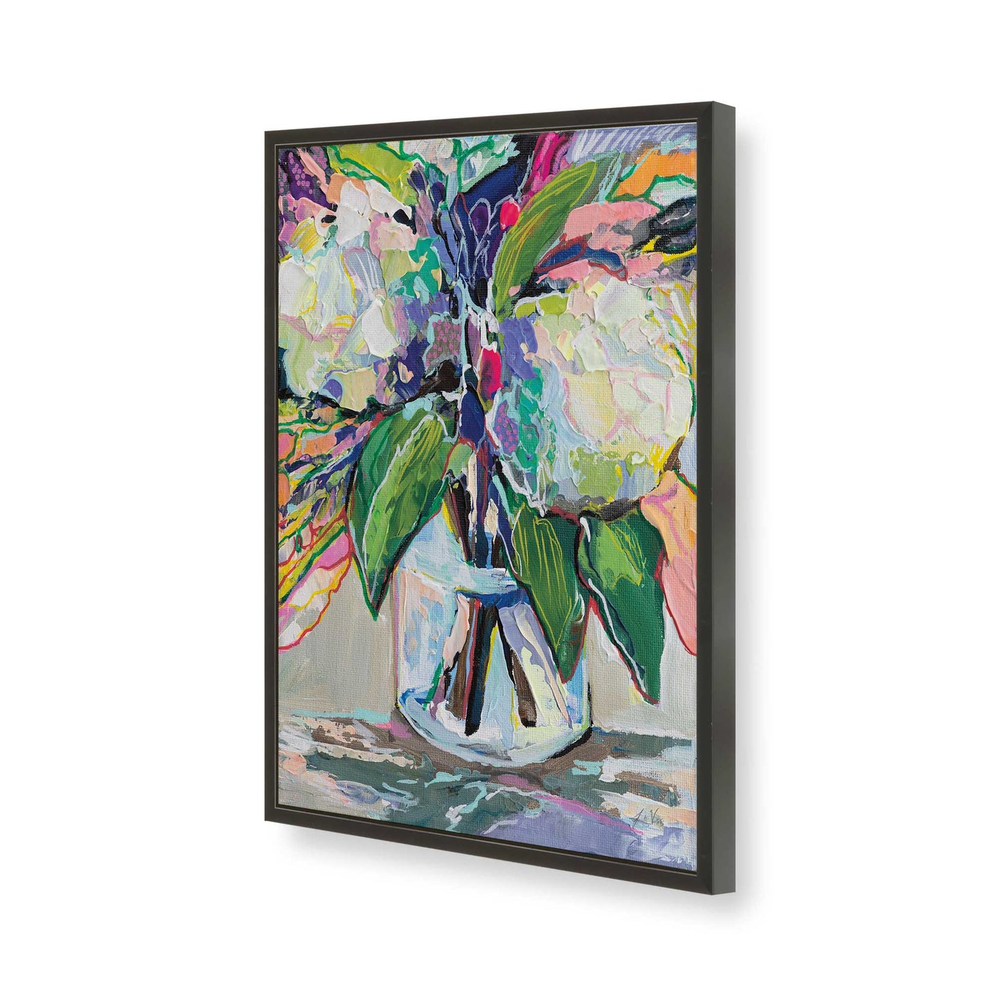 [Color:Satin Black], Picture of art in a Satin Black frame of the corner