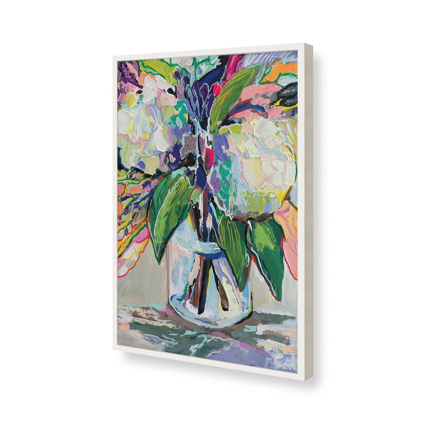 [Color:Opaque White], Picture of art in a Opaque White frame of the corner