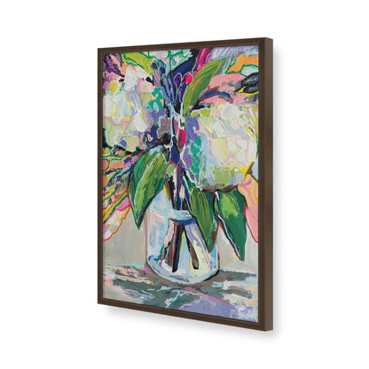 [Color:Brown], Picture of art in a Brown frame of the corner