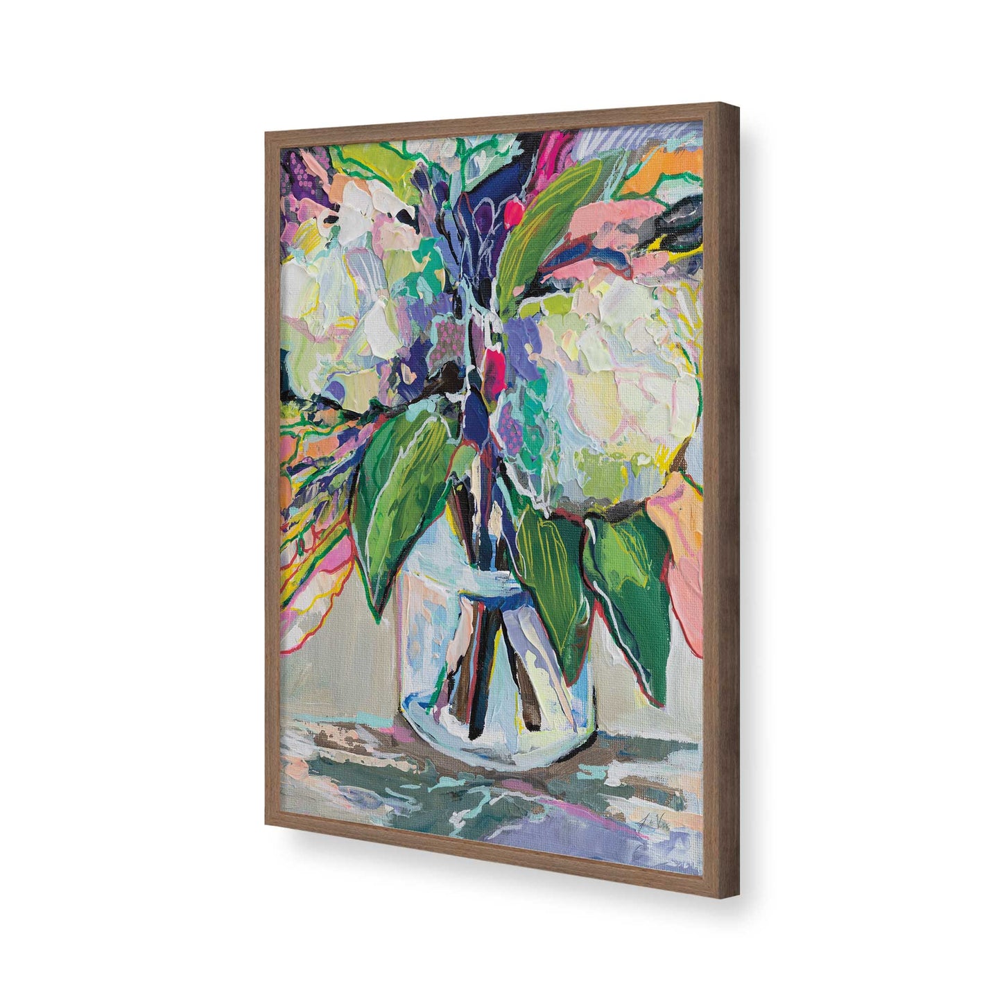 [Color:Walnut], Picture of art in a Walnut frame of the corner