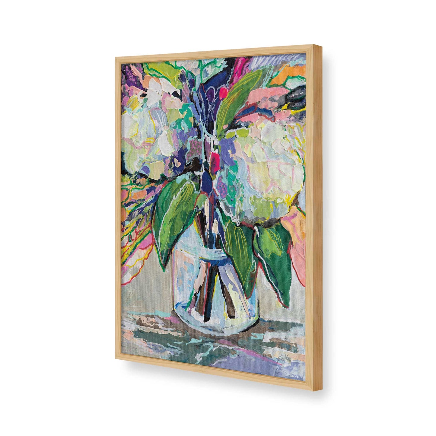 [Color:American Maple], Picture of art in a American Maple frame of the corner
