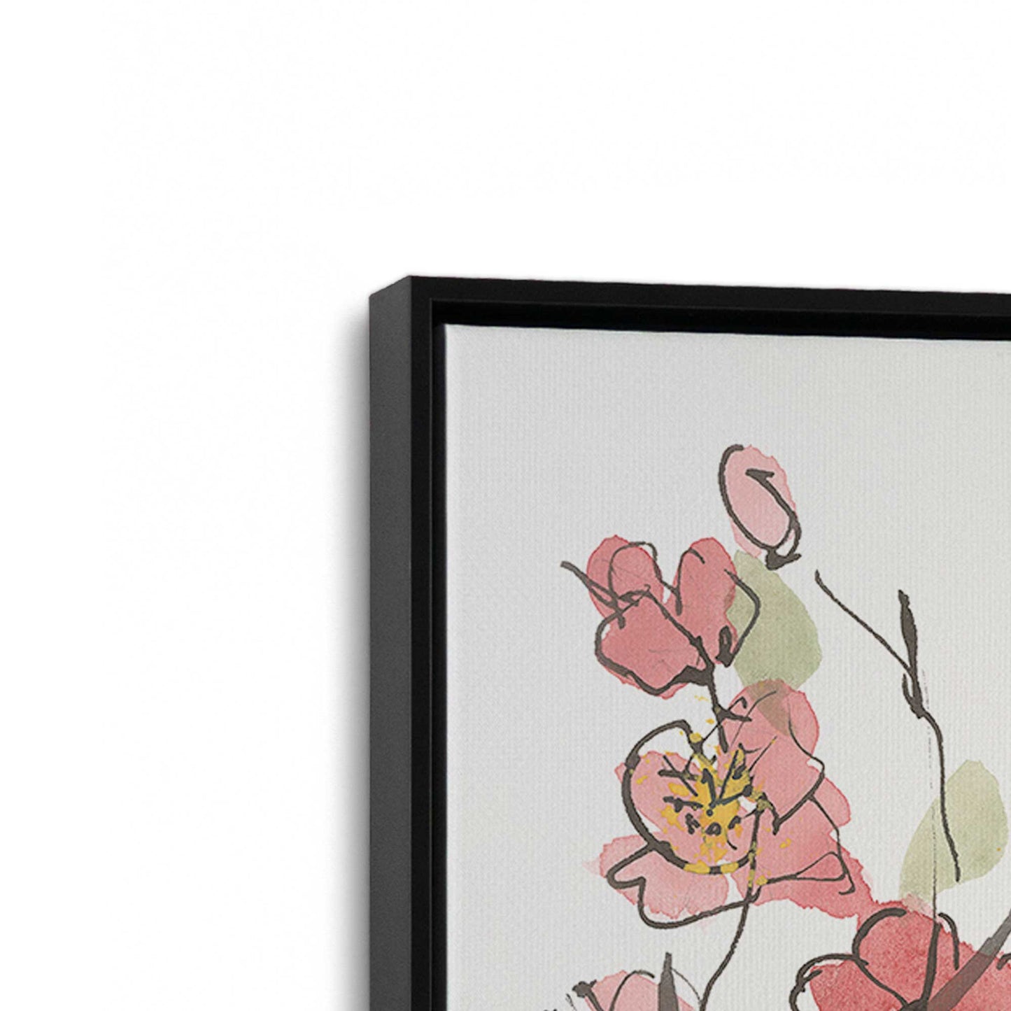 [Color:Satin Black], Picture of art in a Satin Black frame at an angle