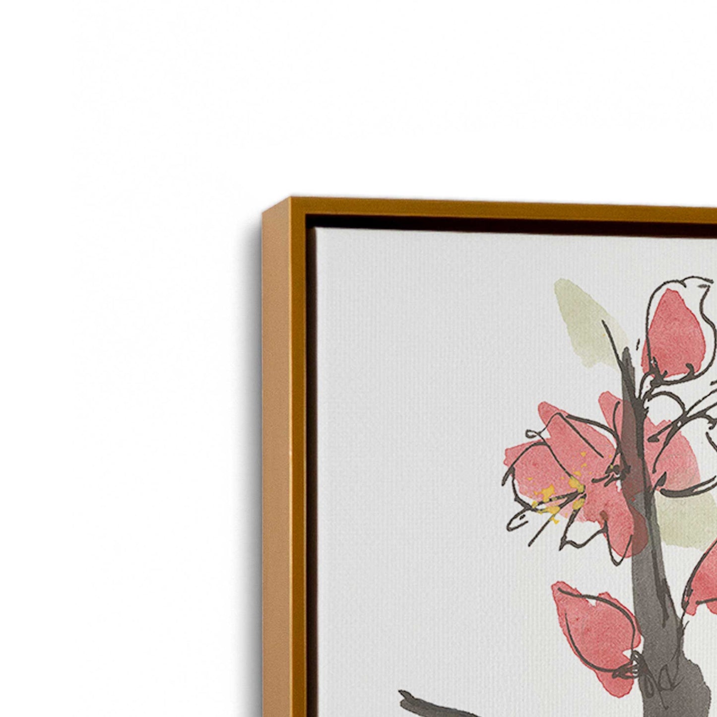 [Color:Polished Gold], Picture of art in a Polished Gold frame at an angle