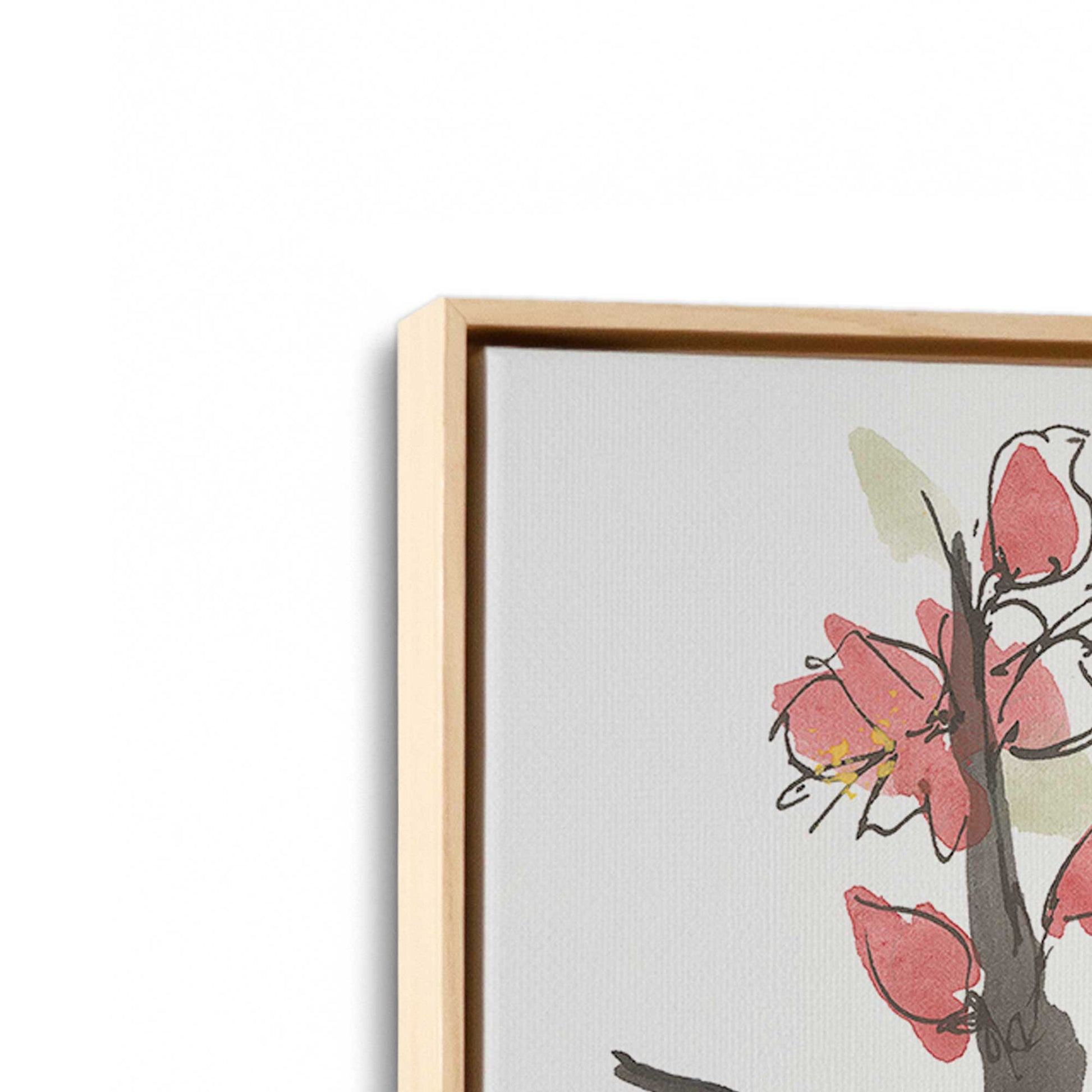 [Color:American Maple], Picture of art in a American Maple frame at an angle