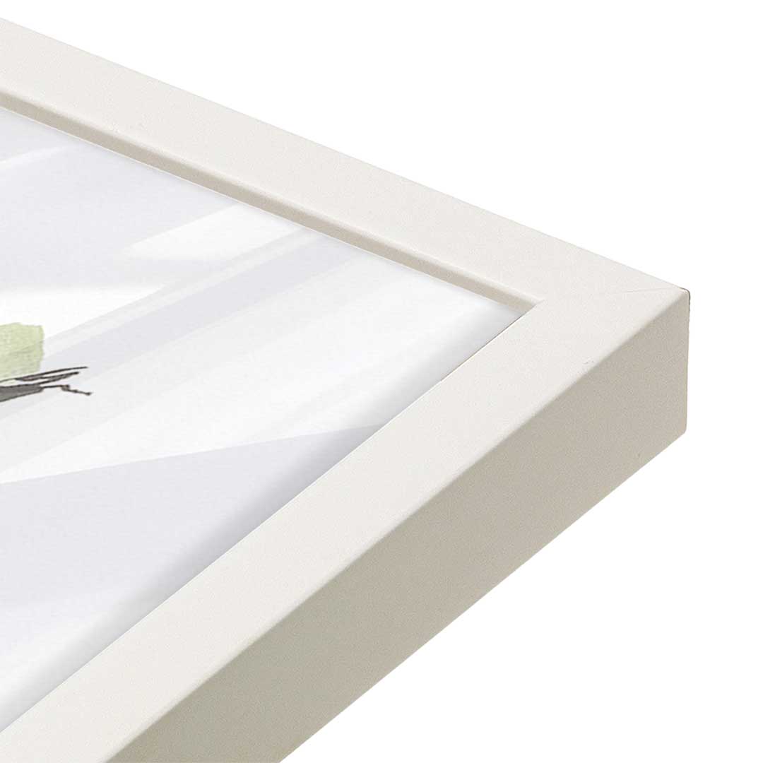 [Color:Opaque White], Picture of art in a Opaque White frame at an angle