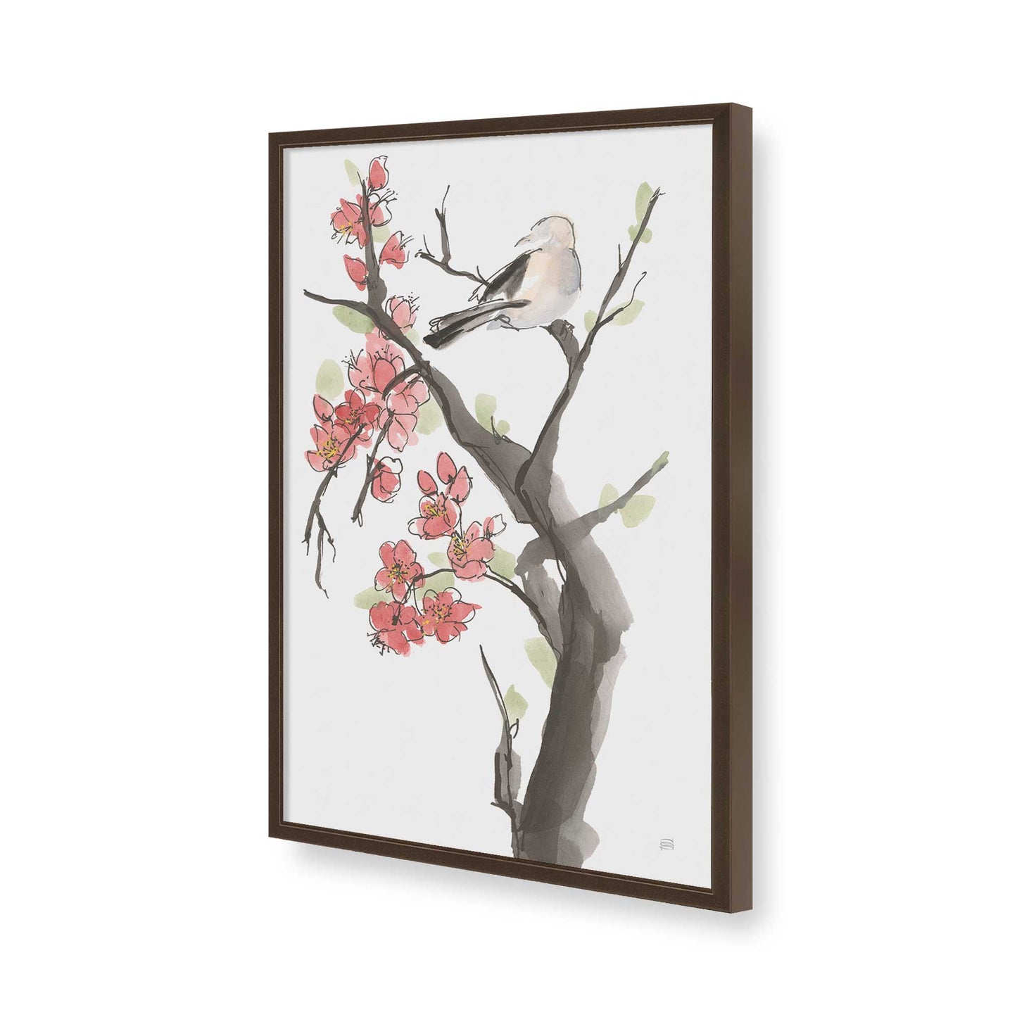 [Color:Brown], Picture of art in a Brown frame of the corner
