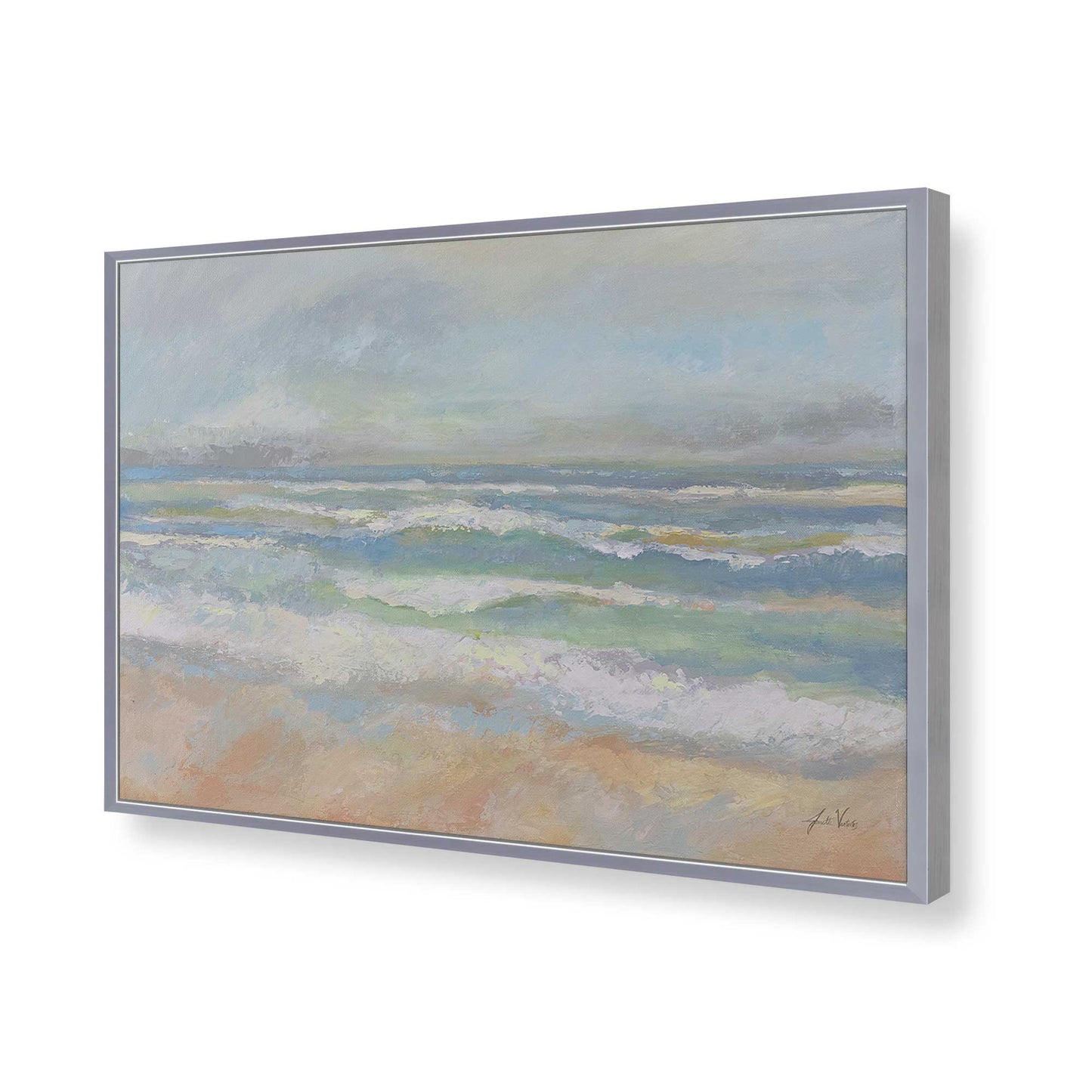 [Color:Polished Chrome], Picture of art in a Polished Chrome frame of the corner