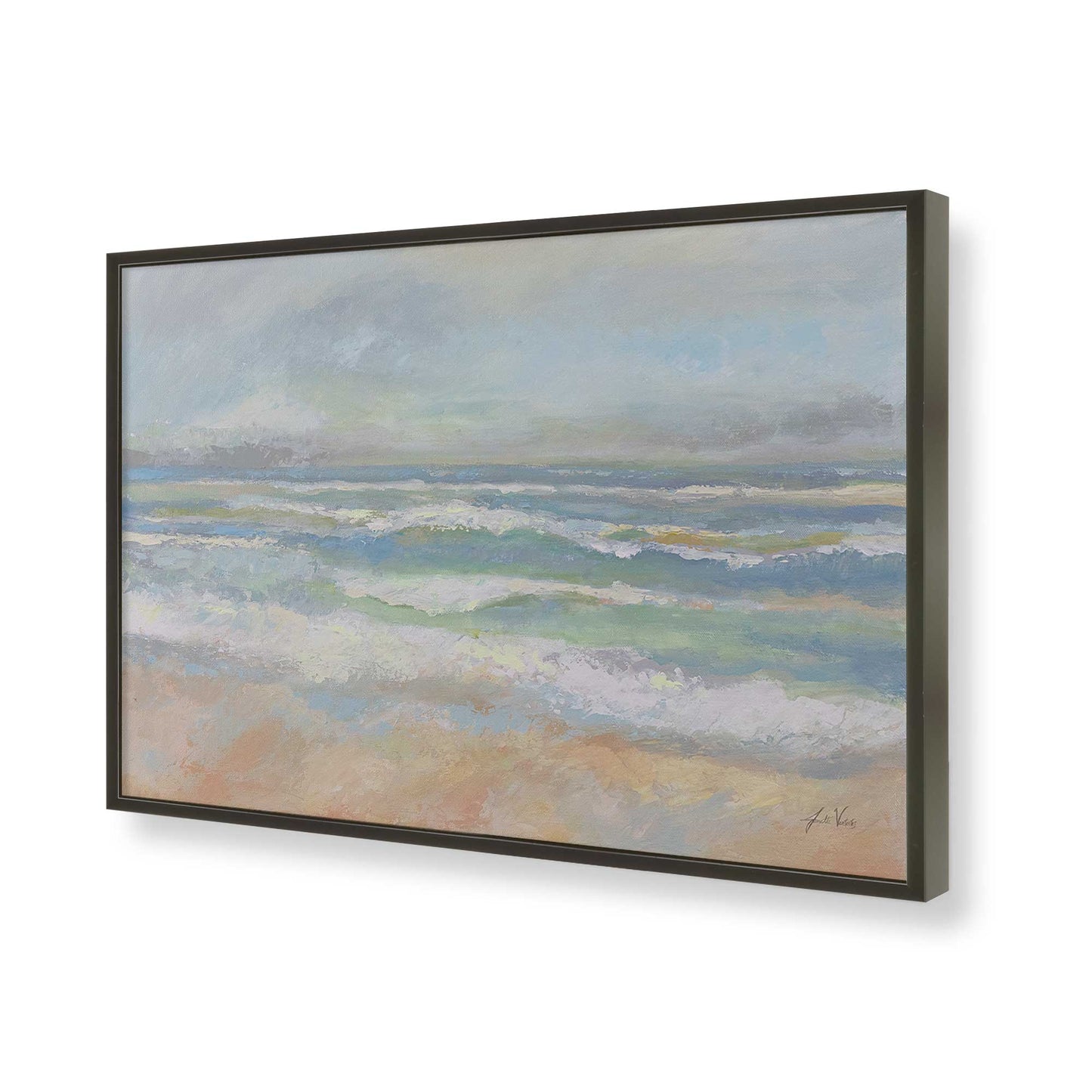 [Color:Satin Black], Picture of art in a Satin Black frame of the corner