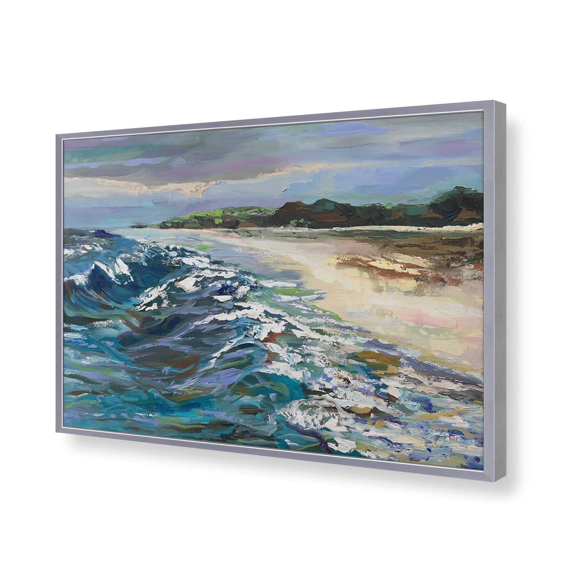 [Color:Polished Chrome], Picture of art in a Polished Chrome frame of the corner