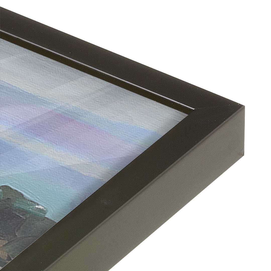 [Color:Satin Black], Picture of art in a Satin Black frame at an angle