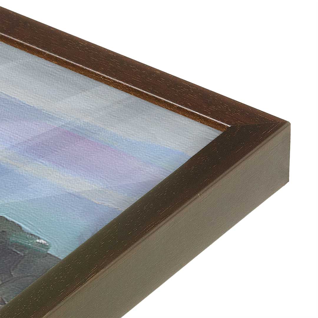 [Color:Brown], Picture of art in a Brown frame at an angle