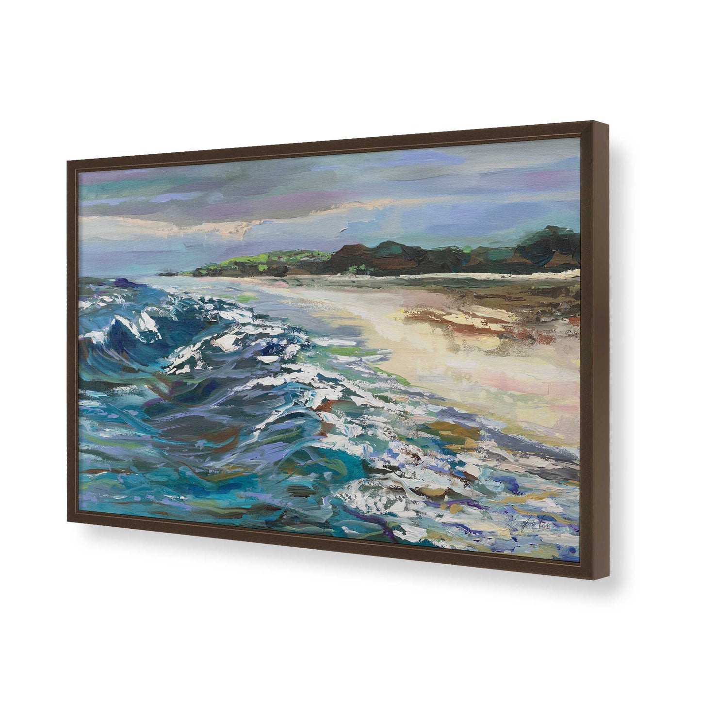 [Color:Brown], Picture of art in a Brown frame of the corner