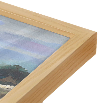 [Color:American Maple], Picture of art in a American Maple frame at an angle