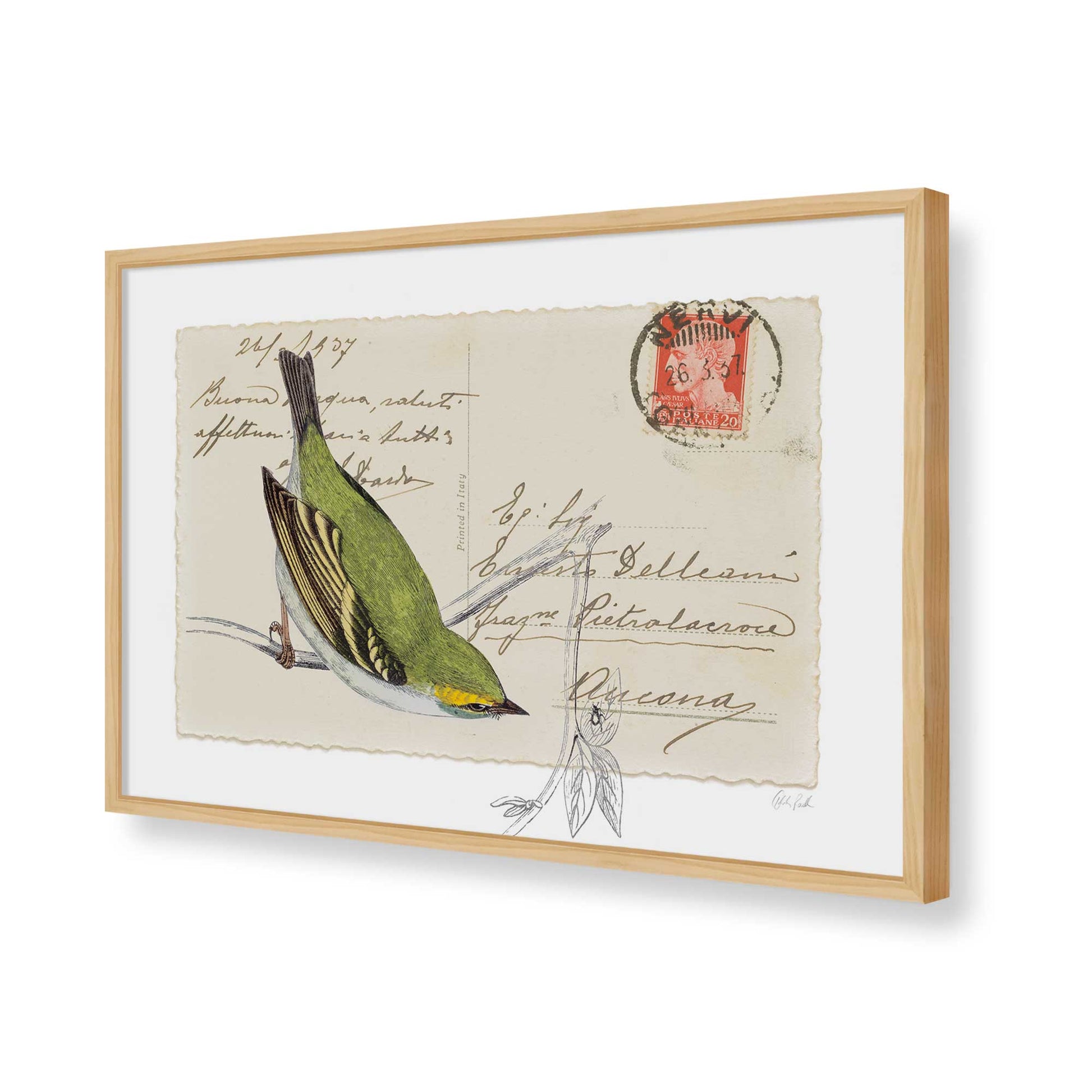 [Color:American Maple], Picture of art in a American Maple frame of the corner