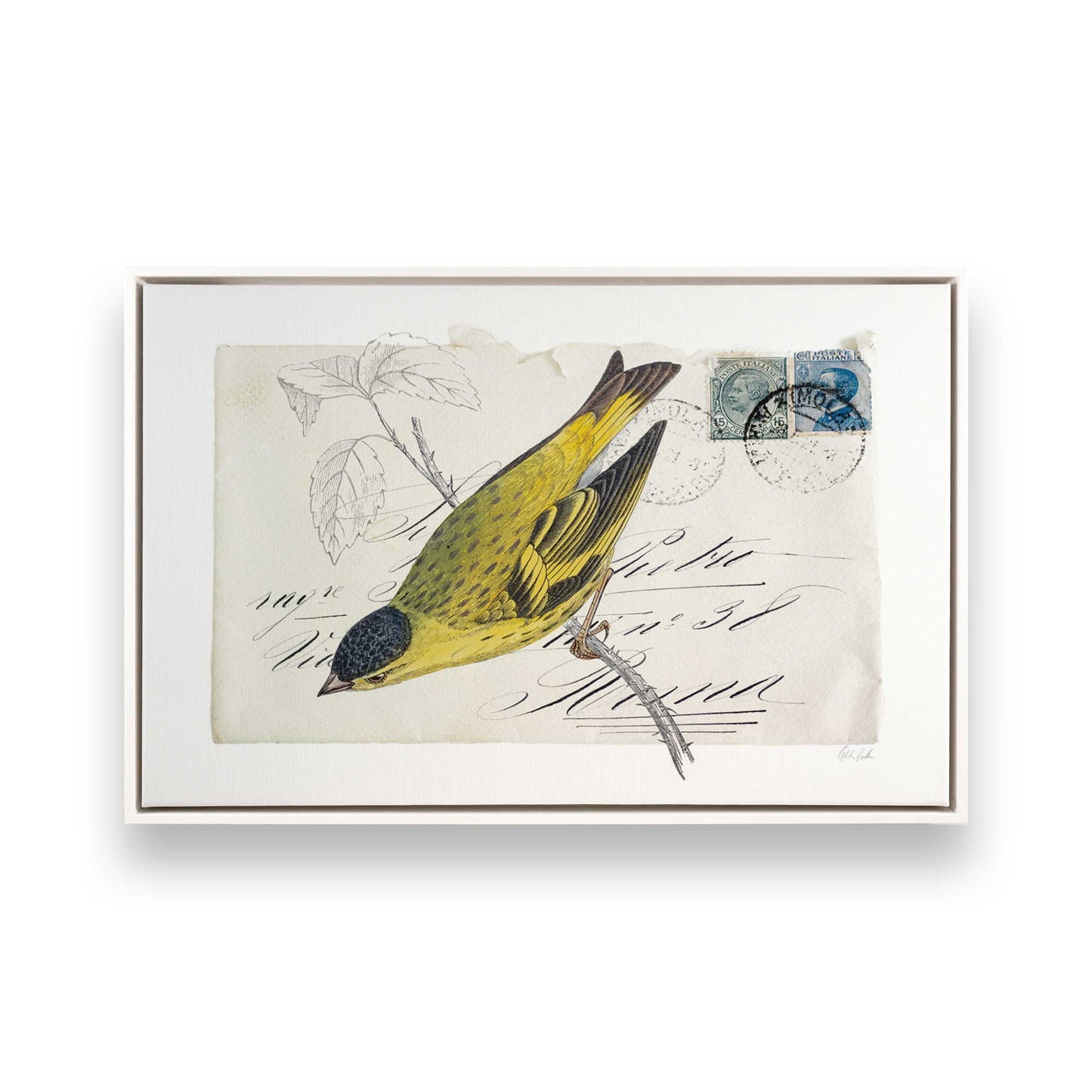 [Color:Opaque White], Picture of art in a White frame