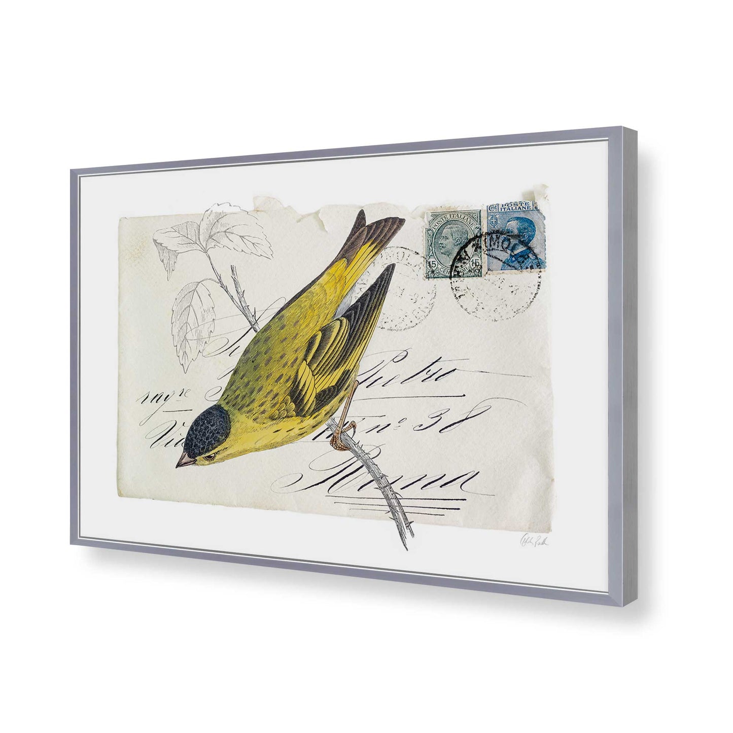 [Color:Polished Chrome], Picture of art in a Polished Chrome frame of the corner