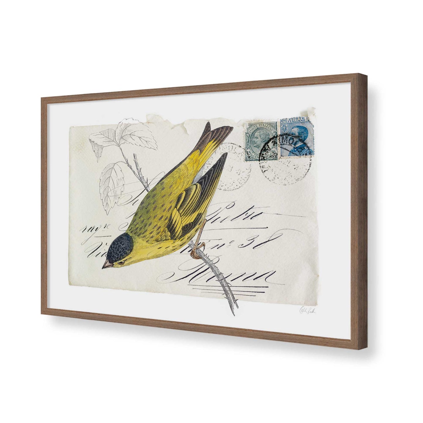[Color:Walnut], Picture of art in a Walnut frame of the corner