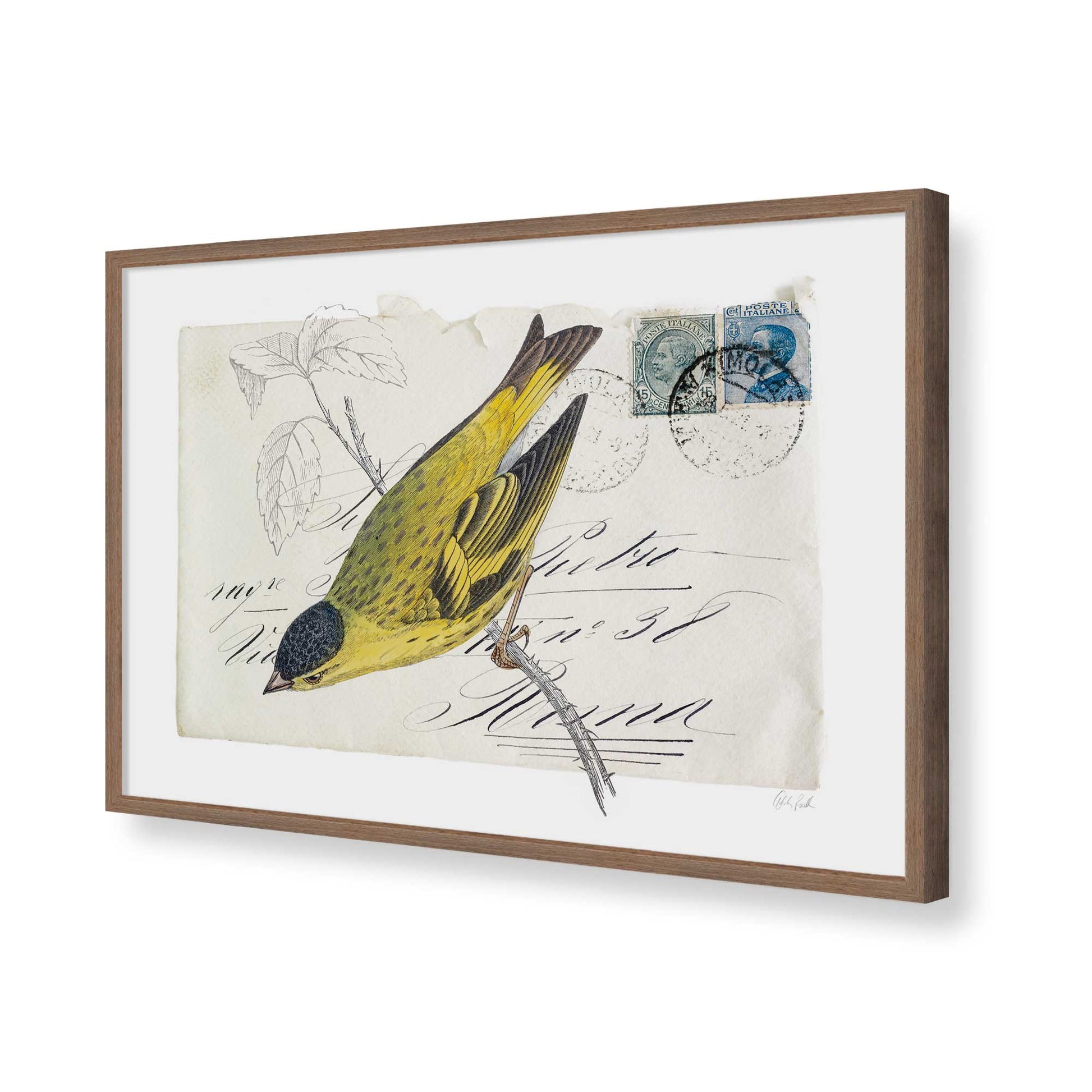 [Color:Walnut], Picture of art in a Walnut frame of the corner