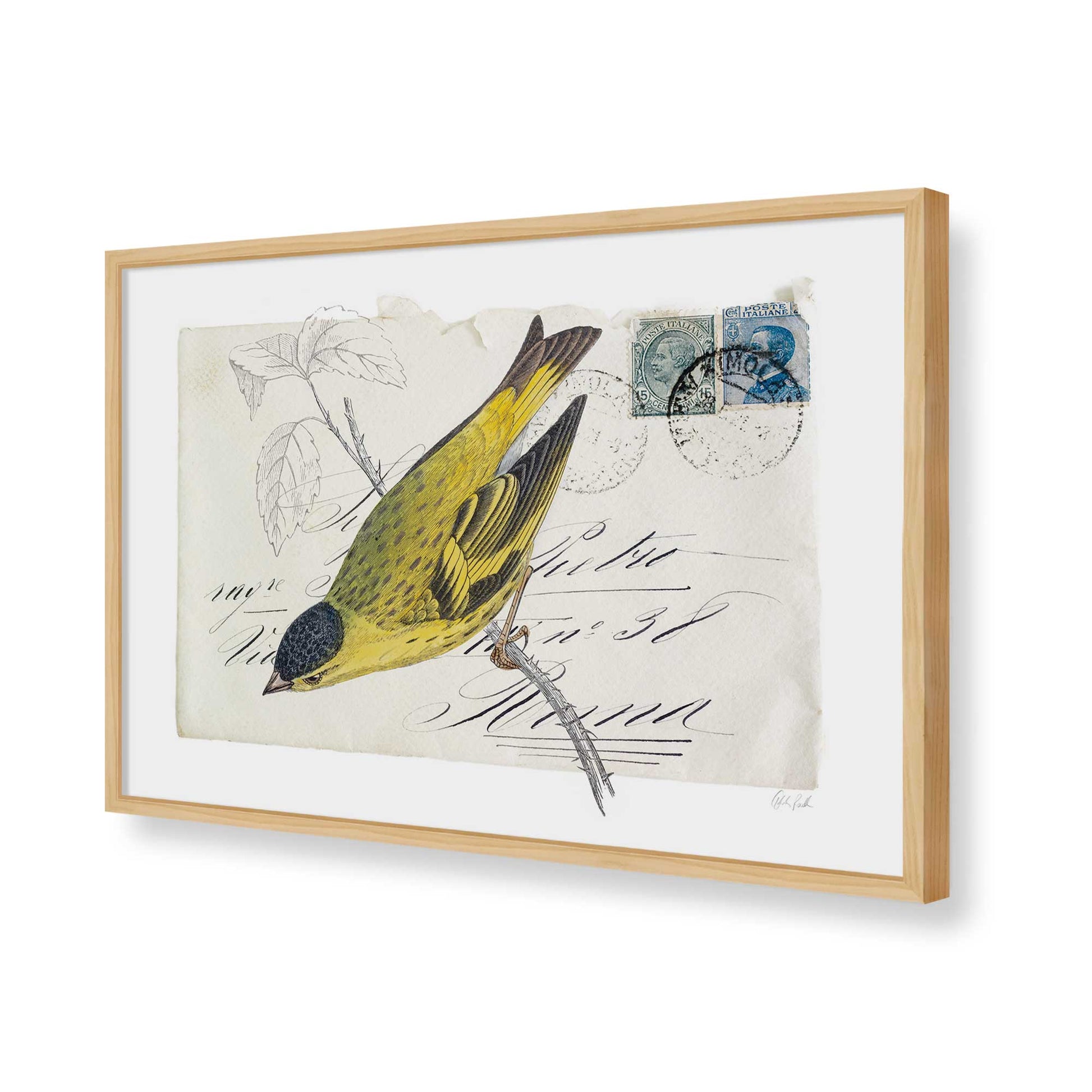 [Color:American Maple], Picture of art in a American Maple frame of the corner