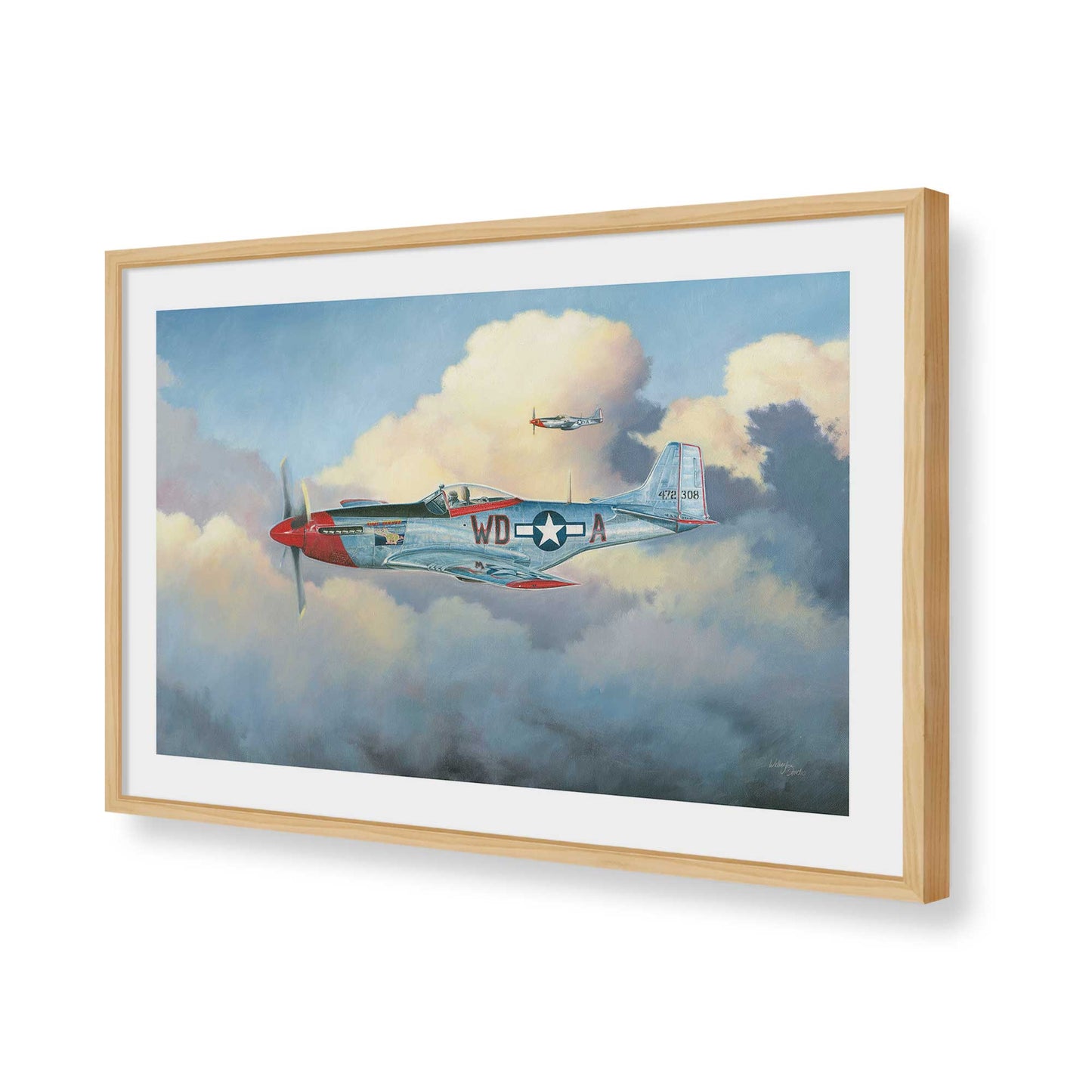 [Color:American Maple], Picture of art in a American Maple frame of the corner