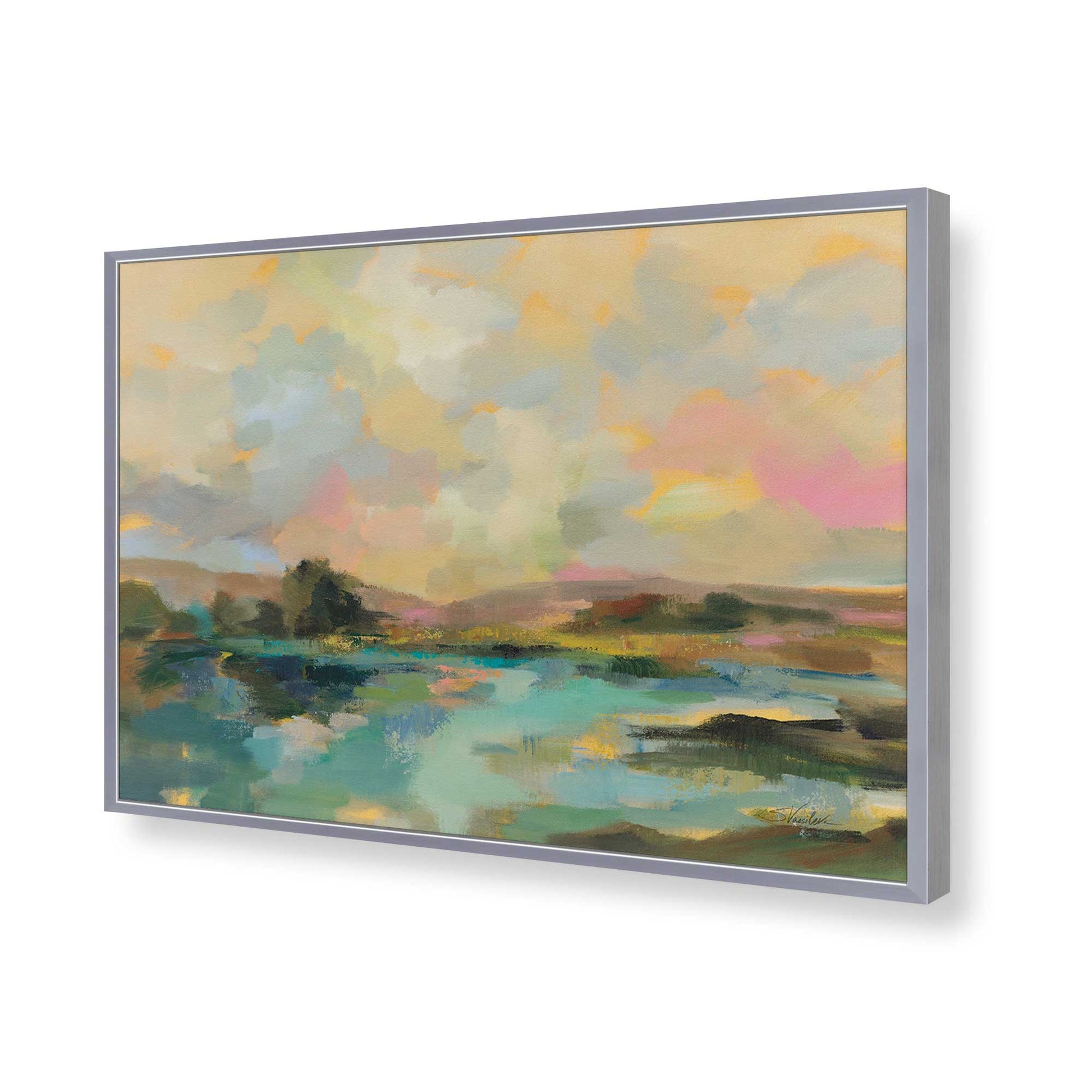 [Color:Polished Chrome], Picture of art in a Polished Chrome frame of the corner
