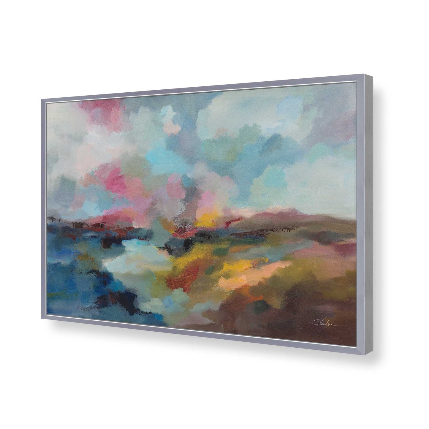 [Color:Polished Chrome], Picture of art in a Polished Chrome frame of the corner
