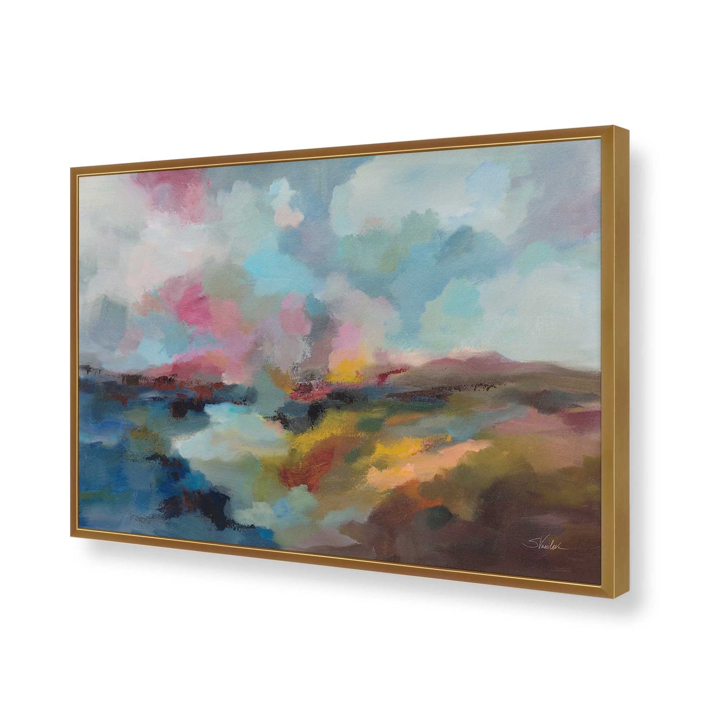 [Color:Polished Gold], Picture of art in a Polished Gold frame of the corner