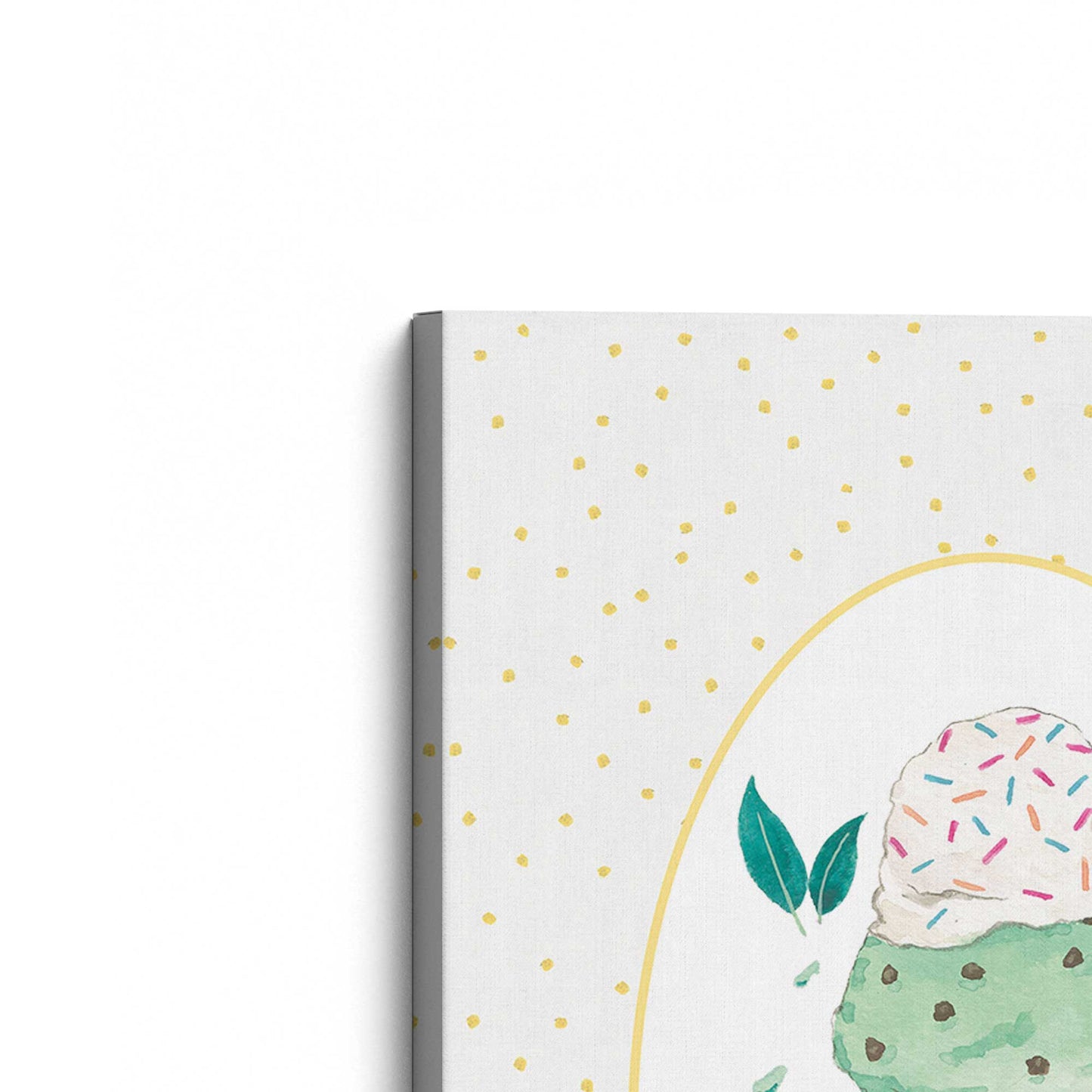 [Color:Stretched Canvas], Picture of the corner of the art