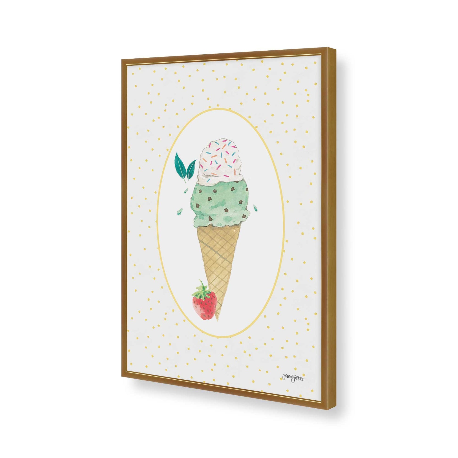 [Color:Polished Gold], Picture of art in a Polished Gold frame of the corner