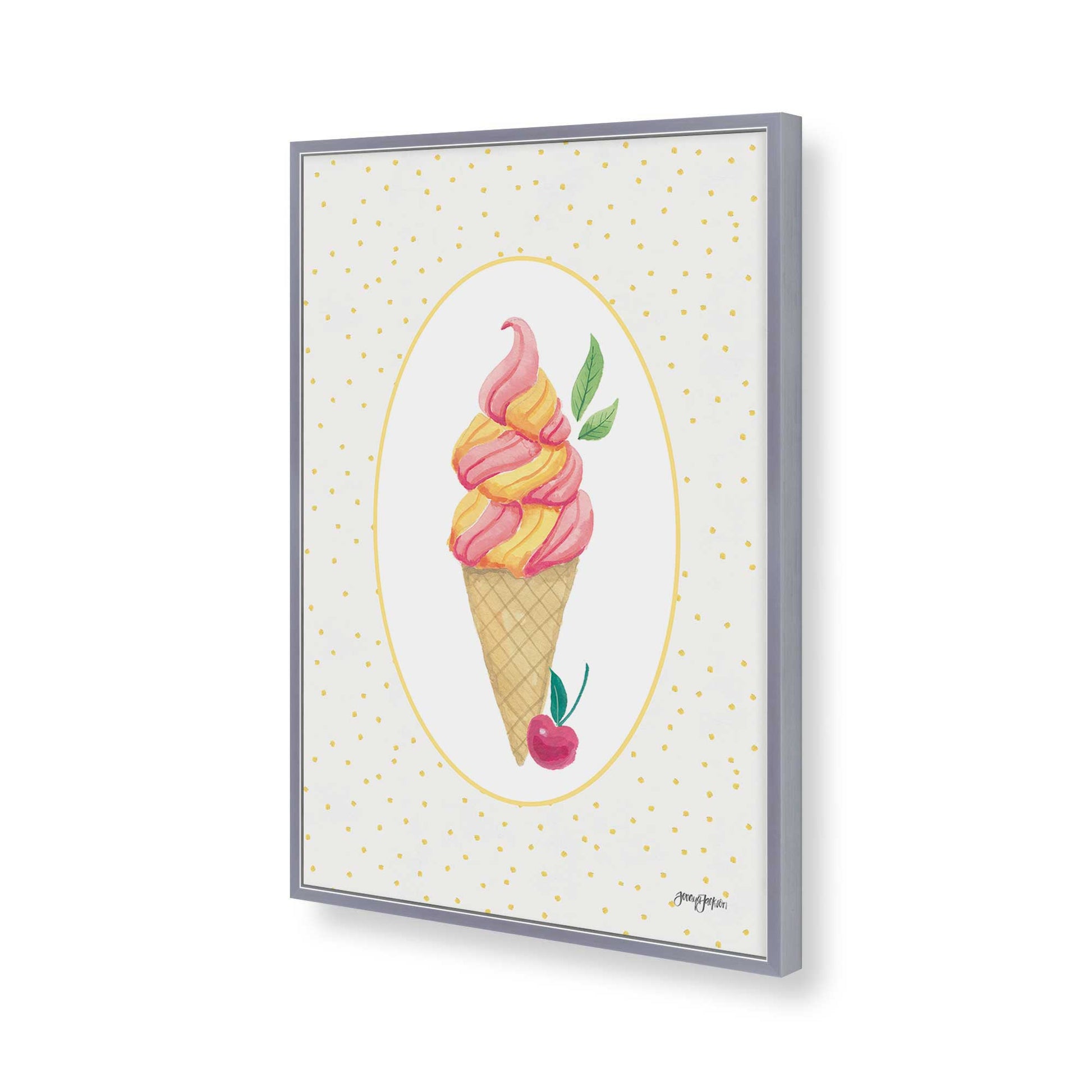 [Color:Polished Chrome], Picture of art in a Polished Chrome frame of the corner