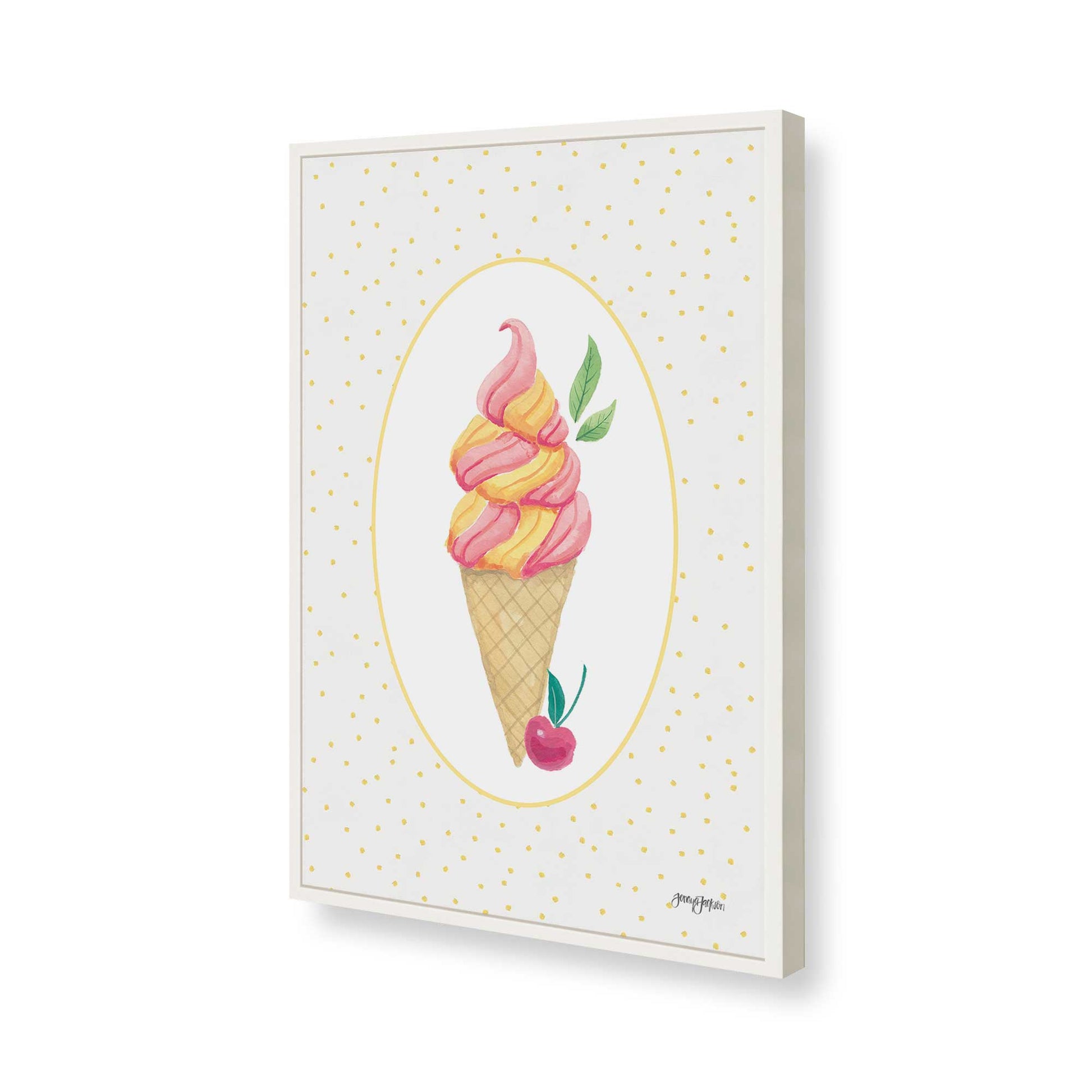 [Color:Opaque White], Picture of art in a Opaque White frame of the corner