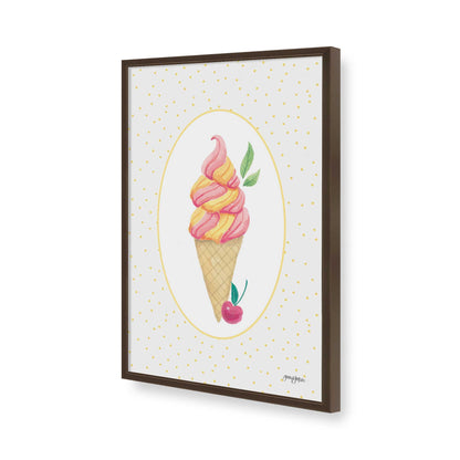[Color:Brown], Picture of art in a Brown frame of the corner