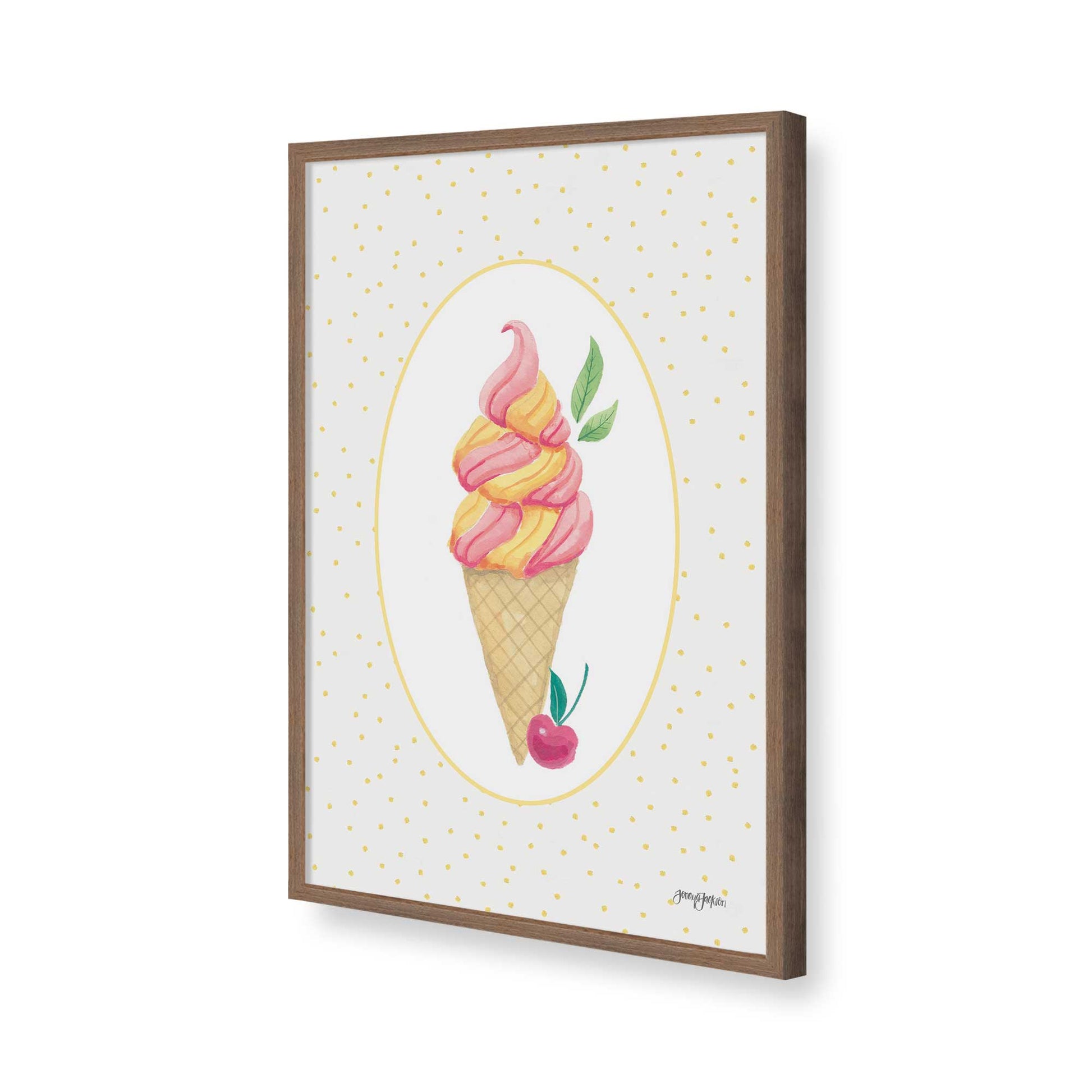 [Color:Walnut], Picture of art in a Walnut frame of the corner