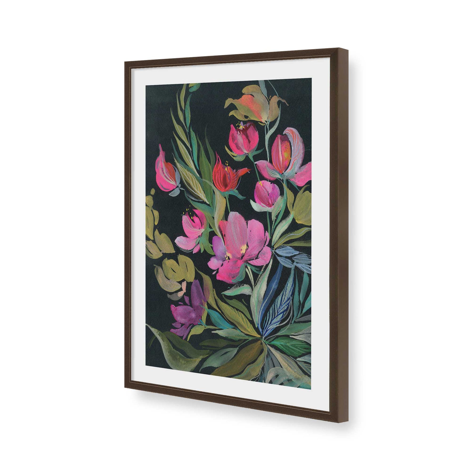[Color:Brown], Picture of art in a Brown frame of the corner