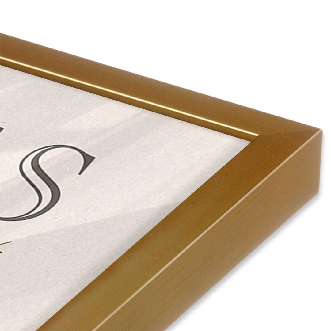 [Color:Polished Gold], Picture of art in a Polished Gold frame at an angle