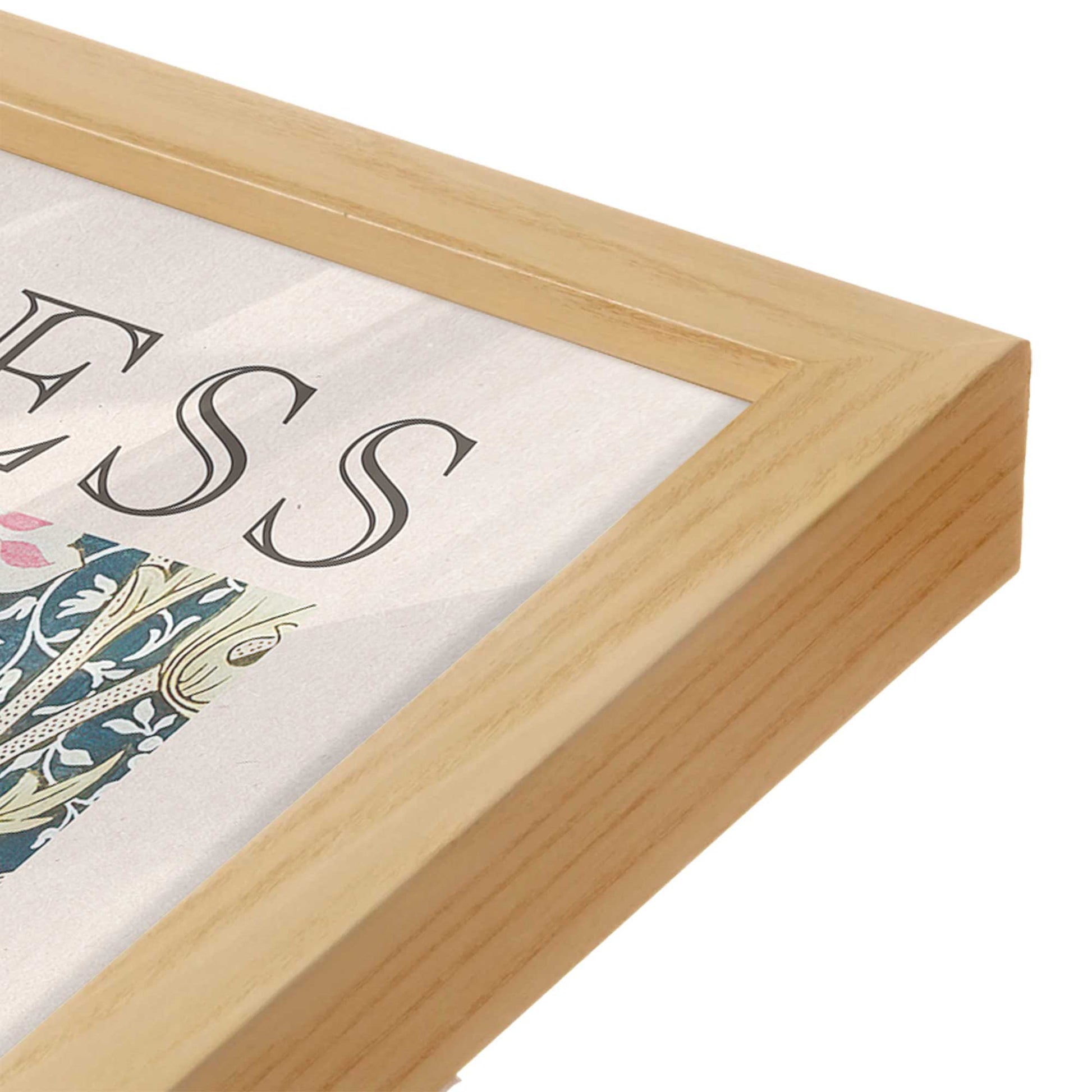 [Color:American Maple], Picture of art in a American Maple frame at an angle