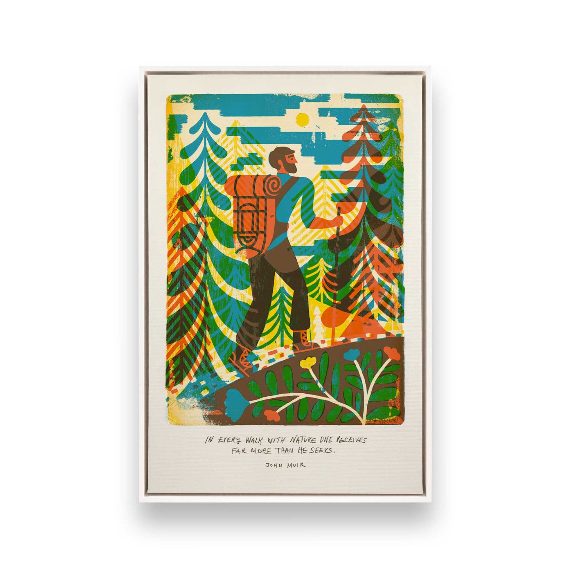 [Color:Opaque White], Picture of art in a White frame