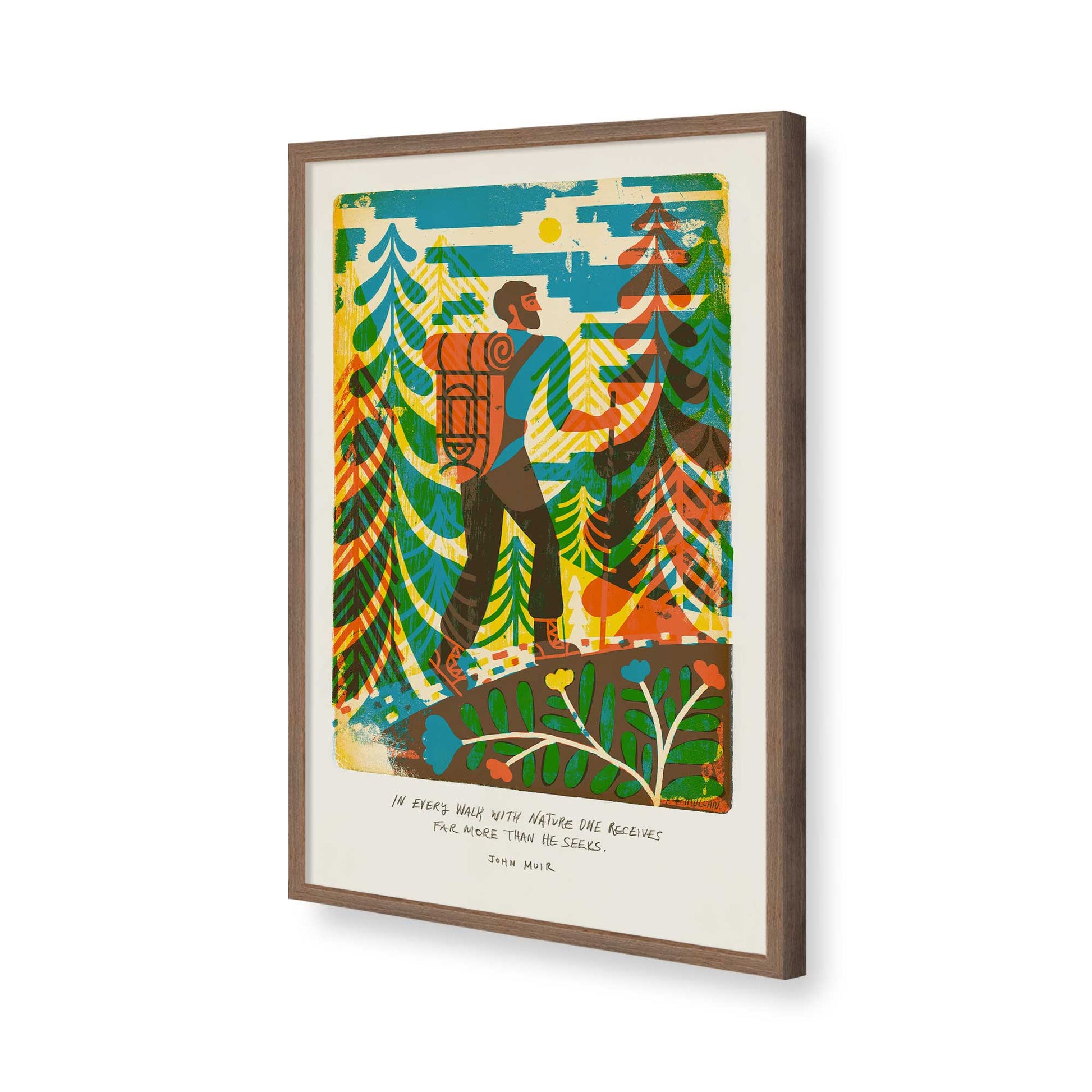 [Color:Walnut], Picture of art in a Walnut frame of the corner