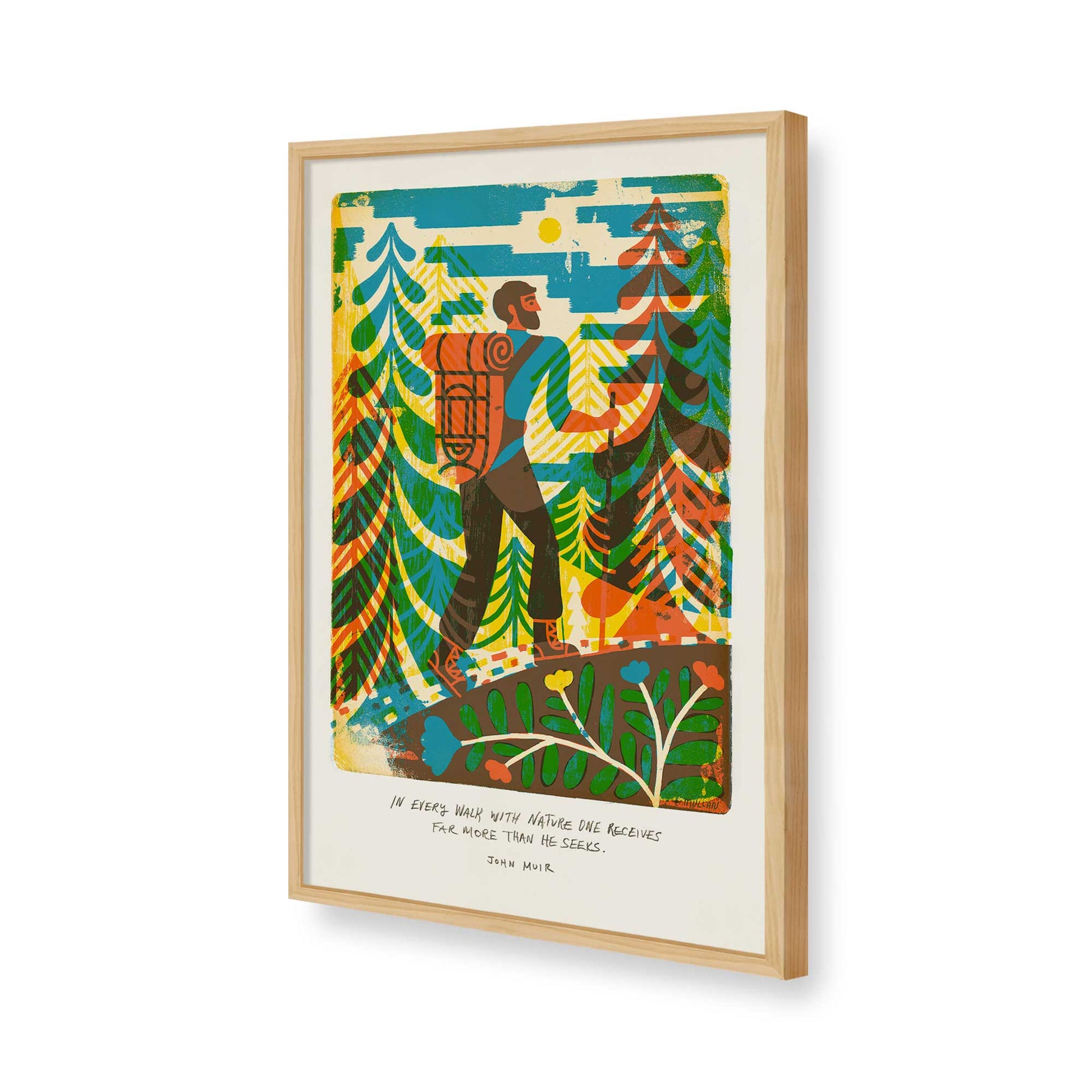 [Color:American Maple], Picture of art in a American Maple frame of the corner