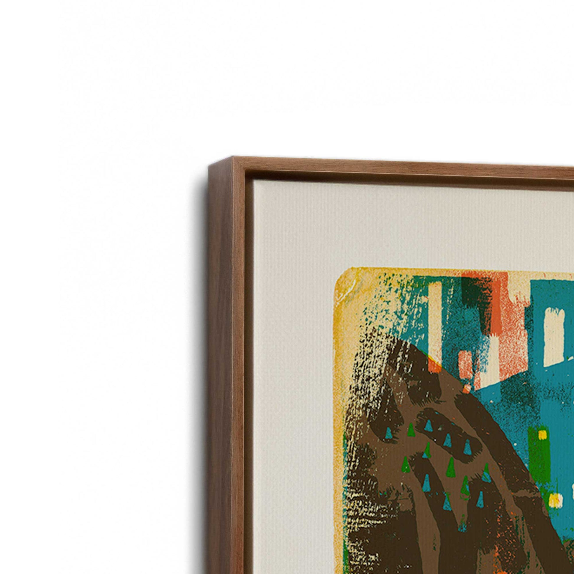 [Color:Walnut], Picture of art in a Walnut frame at an angle