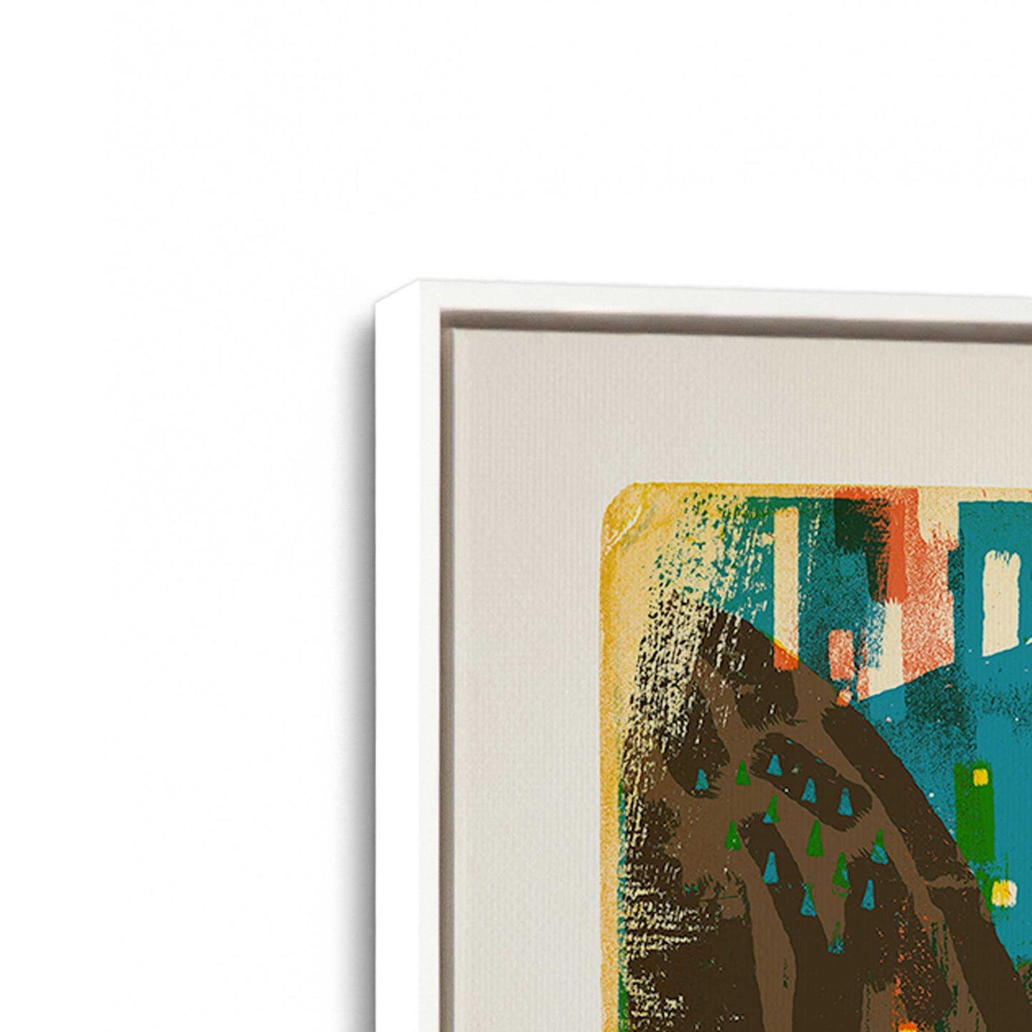 [Color:Opaque White], Picture of art in a White frame at an angle